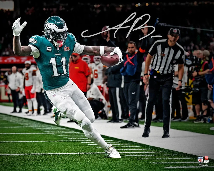 AJ Brown Super Bowl LIX Action Philadelphia Eagles Autographed 16" x 20" Football Photo