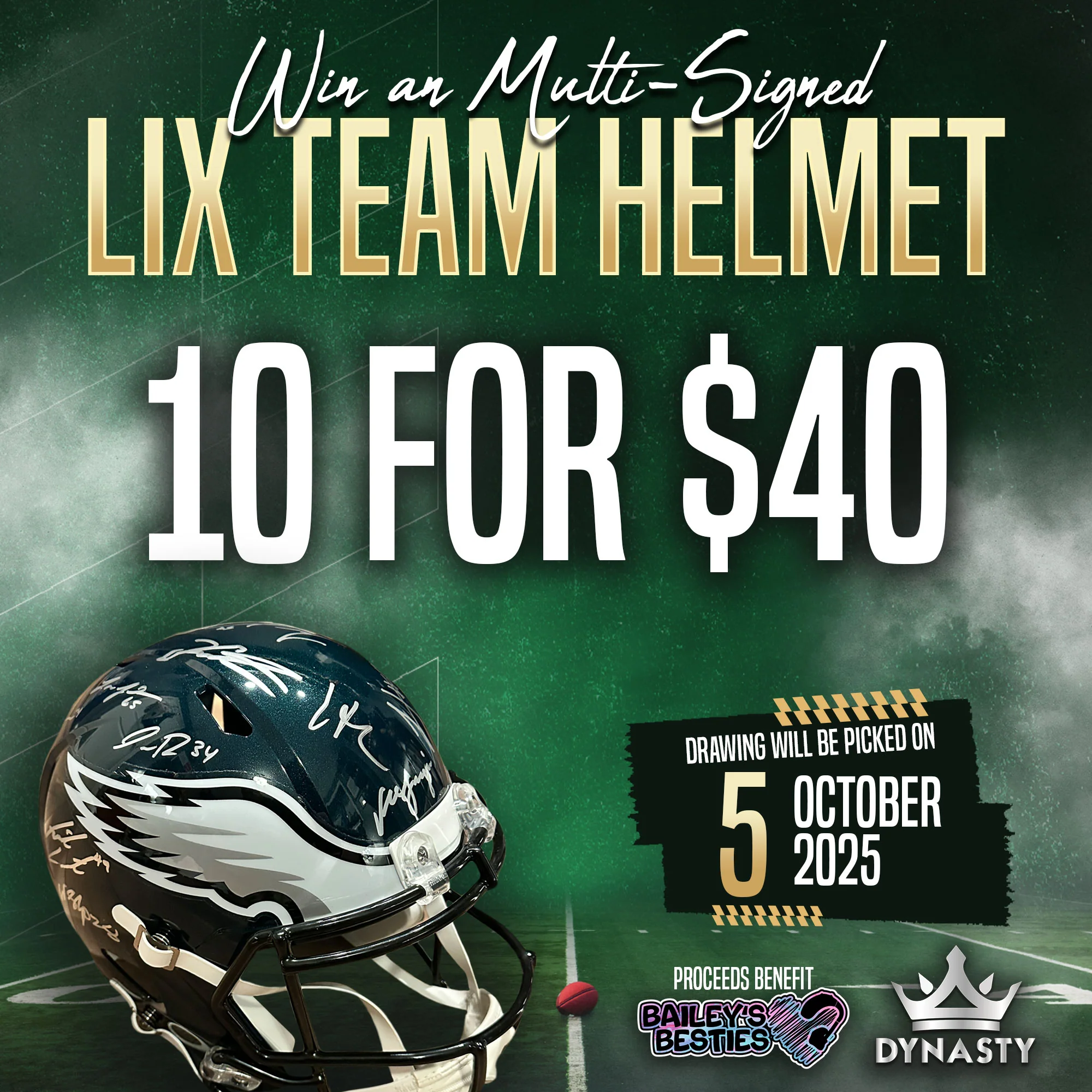 Bailey's Besties Multi-Signed LIX Team Helmet Fundraiser Raffle - Image 3