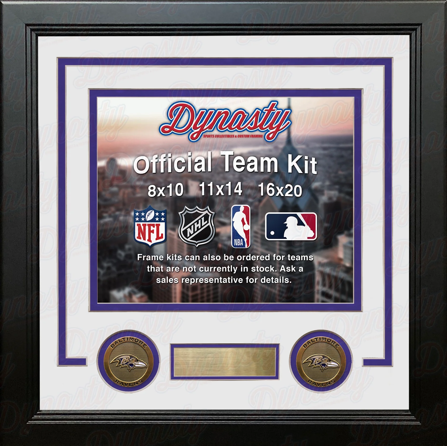 Baltimore Ravens Custom NFL Football 11x14 Picture Frame Kit (Multiple Colors) - Image 3