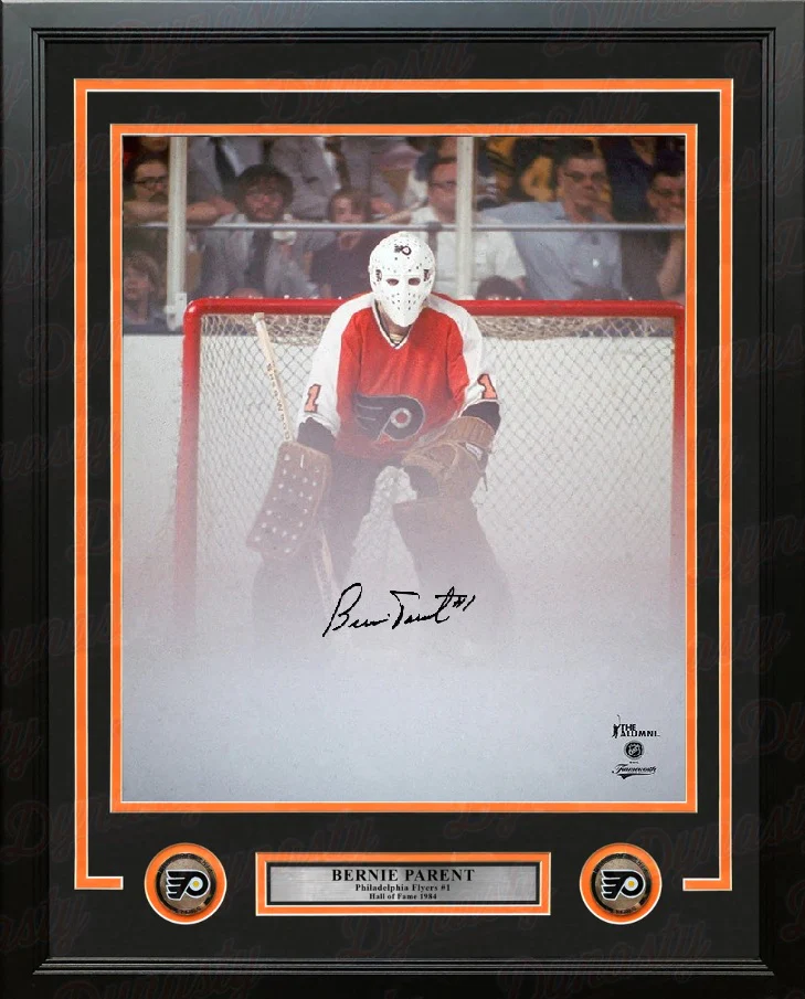 Bernie Parent Fog Game Philadelphia Flyers Autographed 16" x 20" Framed Hockey Photo