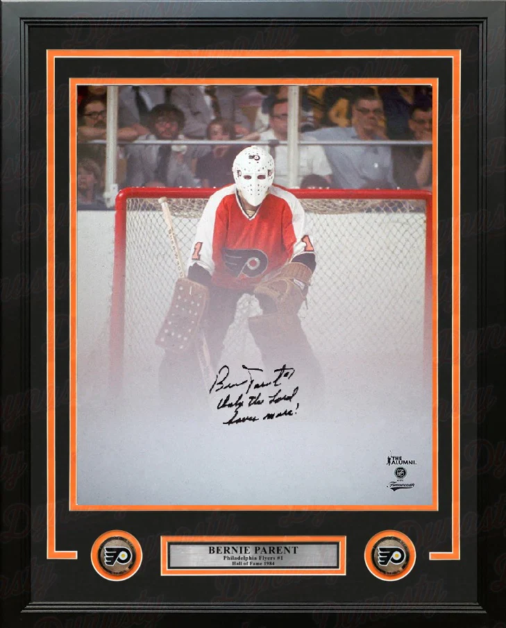 Bernie Parent Fog Game Philadelphia Flyers Autographed 16x20 Framed Photo - Only the Lord Saves More