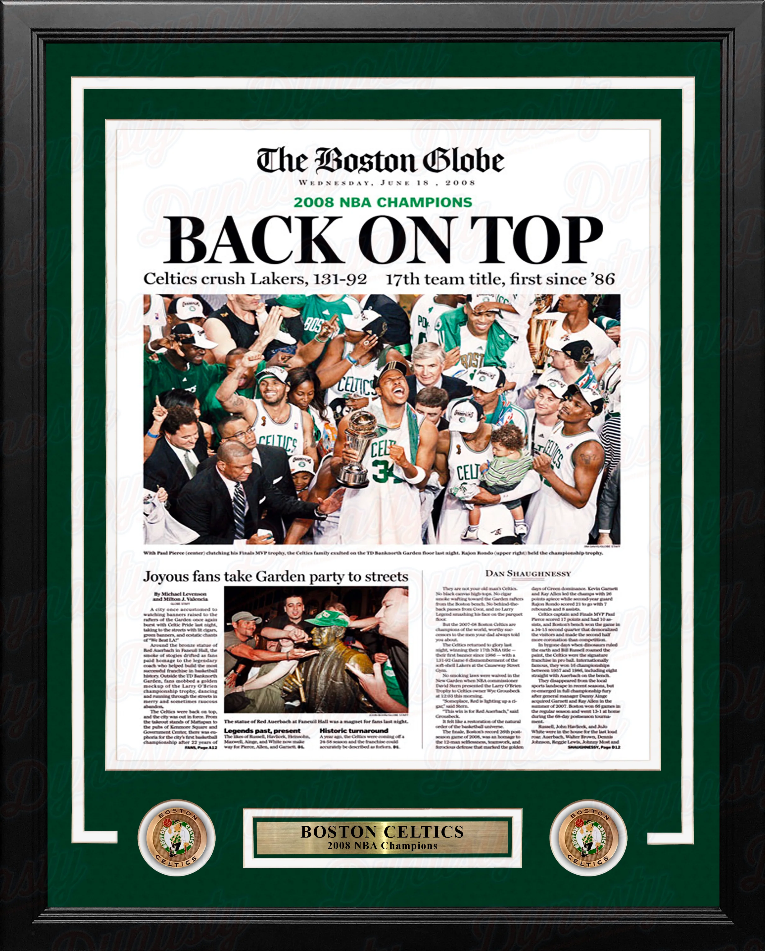 Boston Celtics 2008 NBA Champions Framed Boston Globe Photo - Image 2