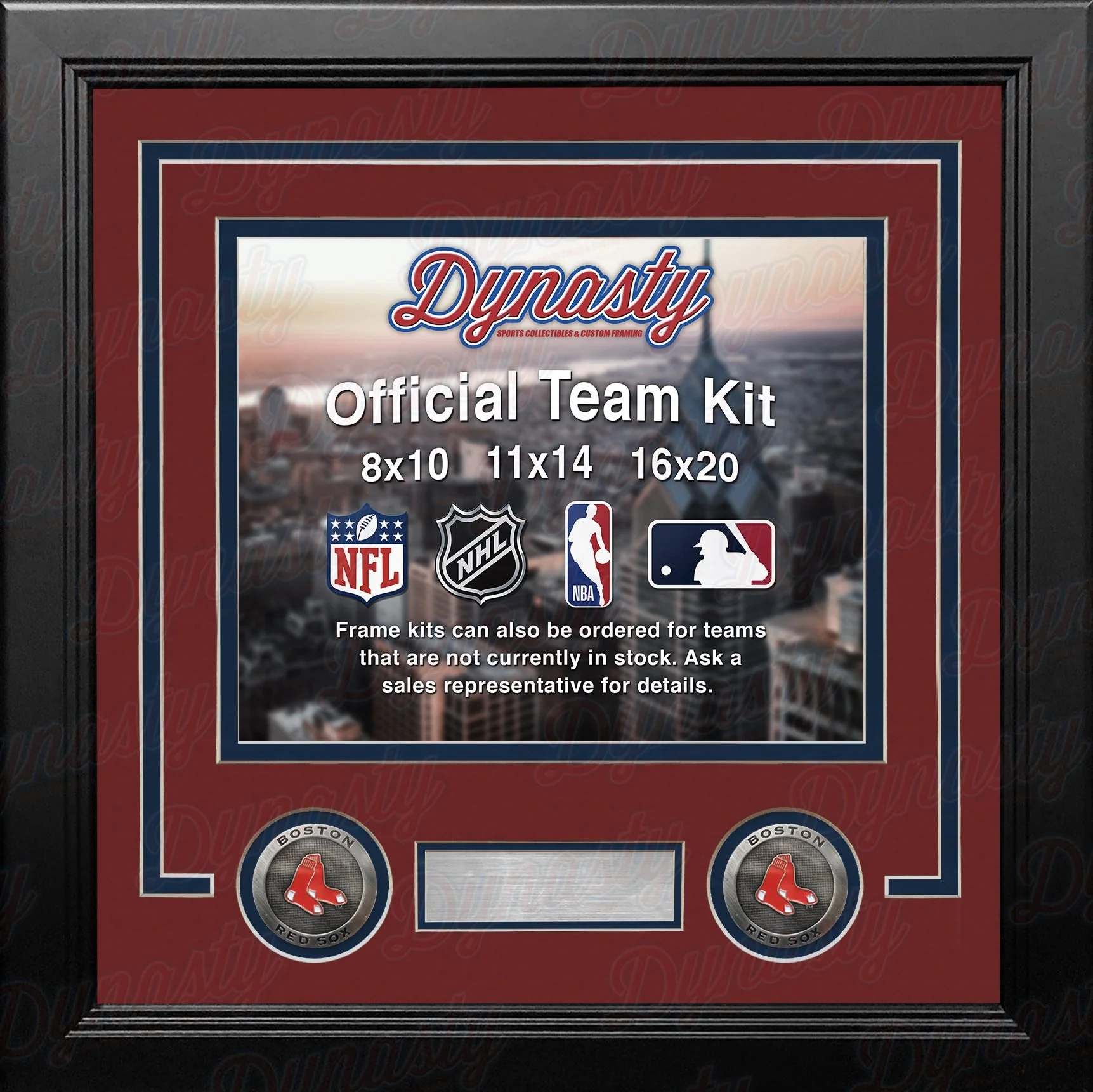 Boston Red Sox Custom MLB Baseball 16x20 Picture Frame Kit (Multiple Colors) - Image 2