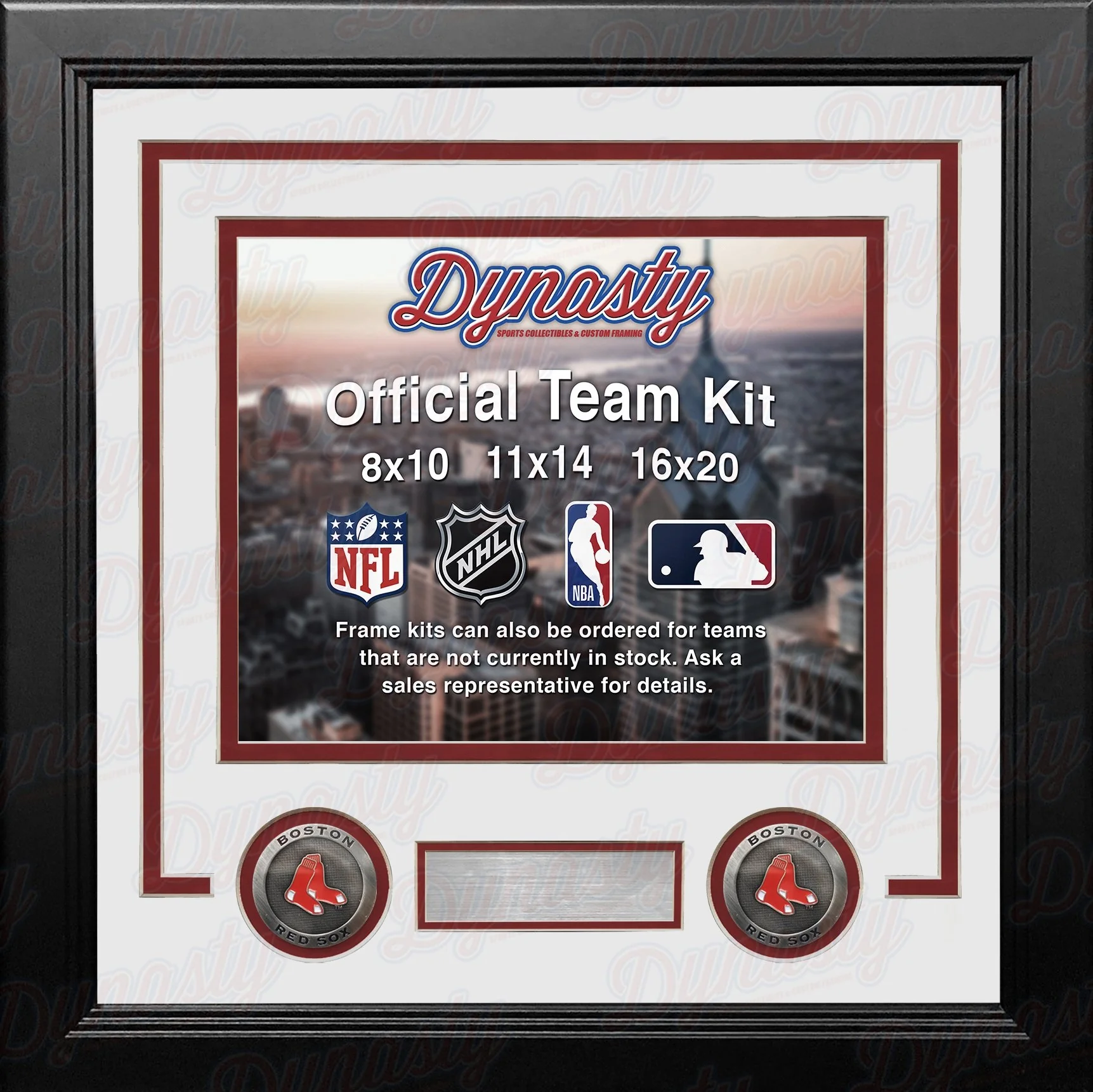 Boston Red Sox Custom MLB Baseball 16x20 Picture Frame Kit (Multiple Colors) - Image 3