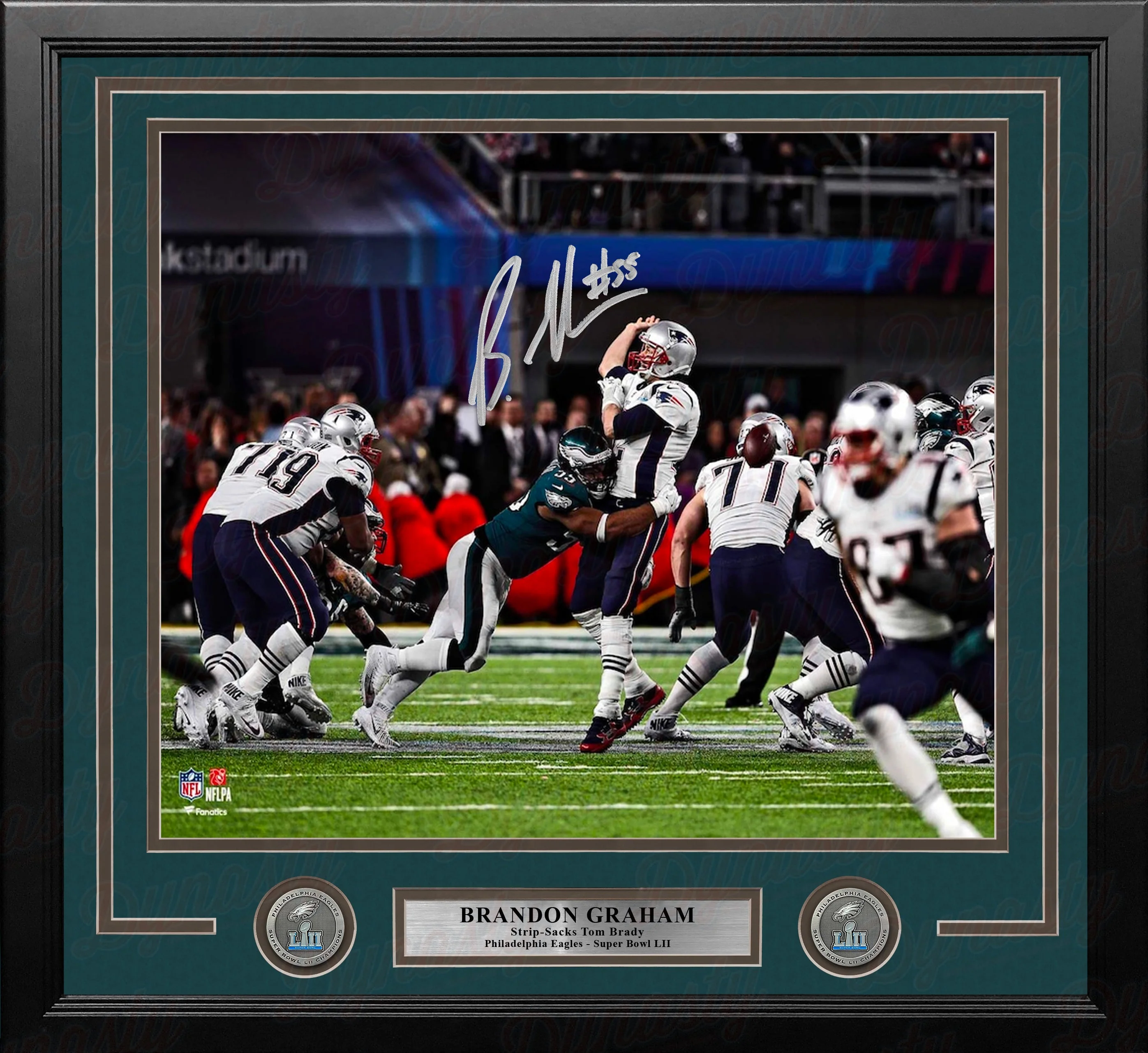 Brandon Graham Sacks Brady Philadelphia Eagles Autographed 16" x 20" Framed Football Photo