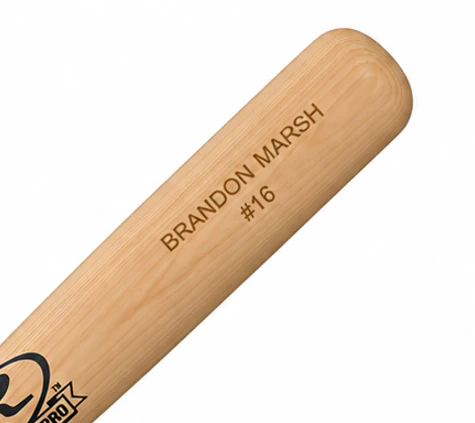 Brandon Marsh Philadelphia Phillies Rawlings Engraved Blonde Bat - Image 2