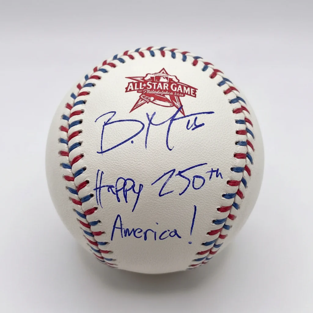Brandon Marsh Philadelphia Phillies Signed 2026 MLB All-Star Game Baseball - Happy 250th America!