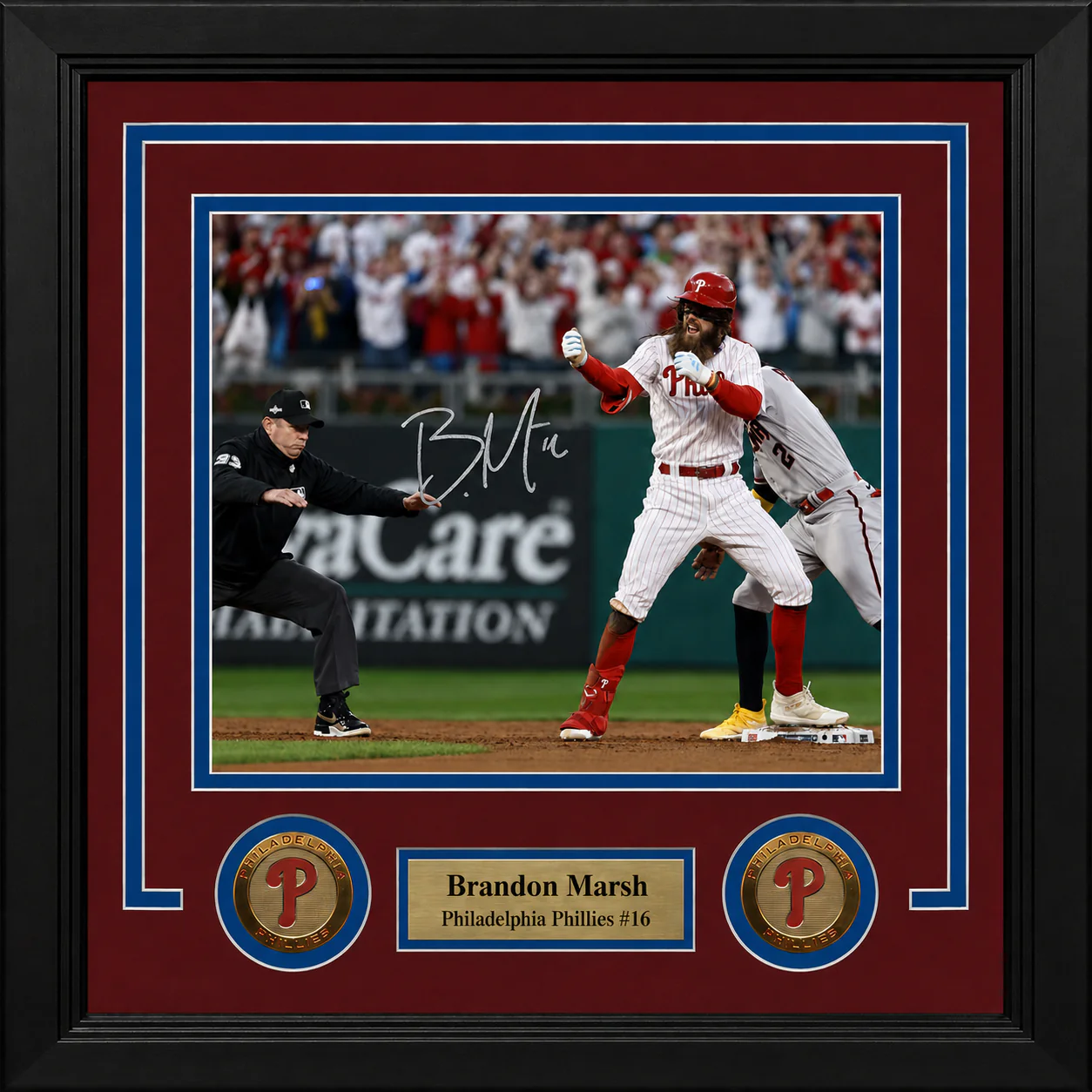 Brandon Marsh Philadelphia Phillies Signed & Framed Celebration 8"x10" Photo