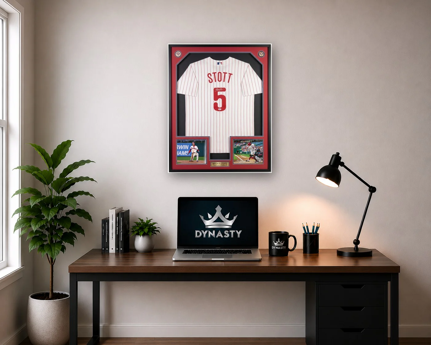 Bryson Stott Philadelphia Phillies Autographed Framed Home Baseball Jersey - Image 2
