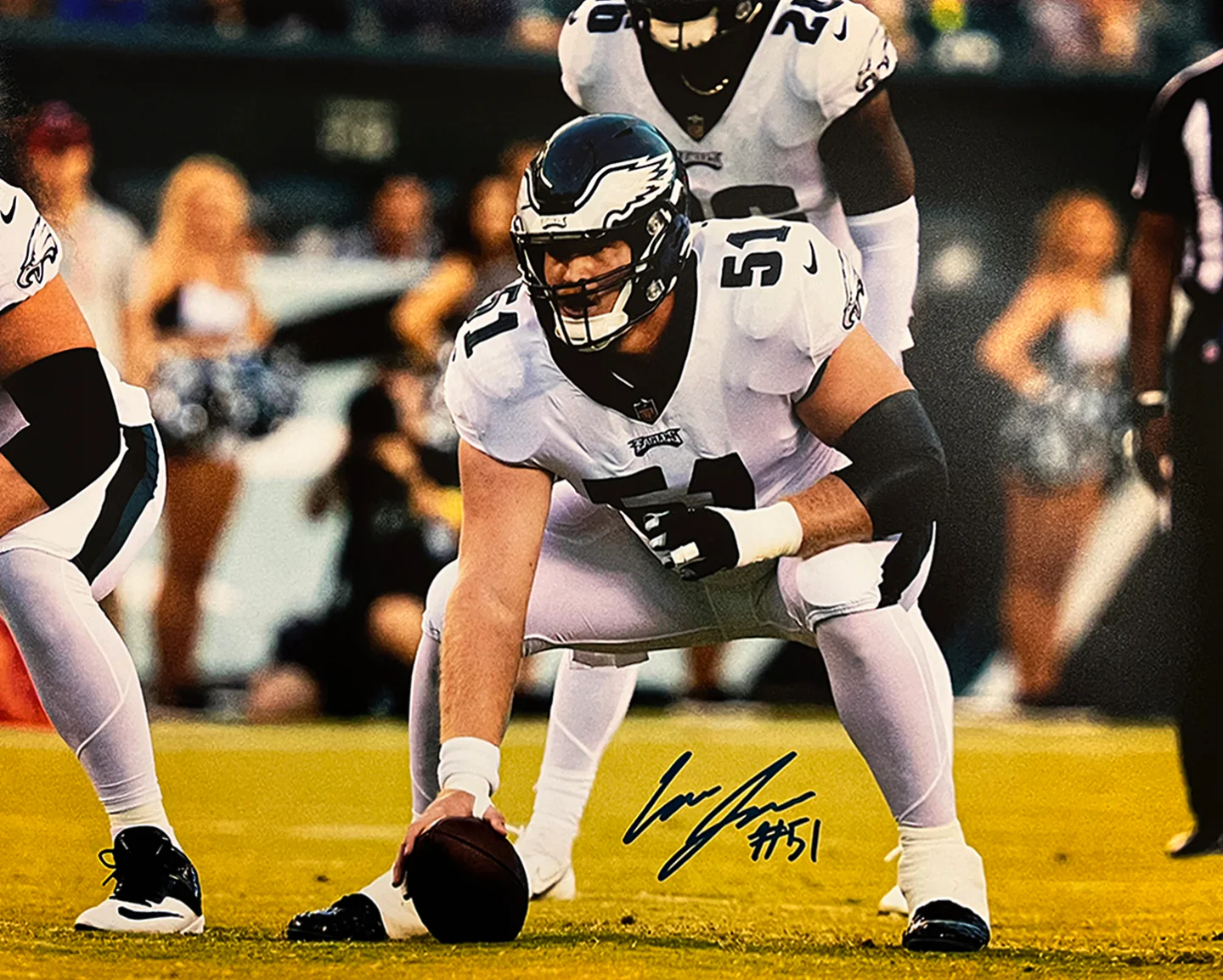 Cam Jurgens in Stance Philadelphia Eagles Autographed 16" x 20" Football Photo