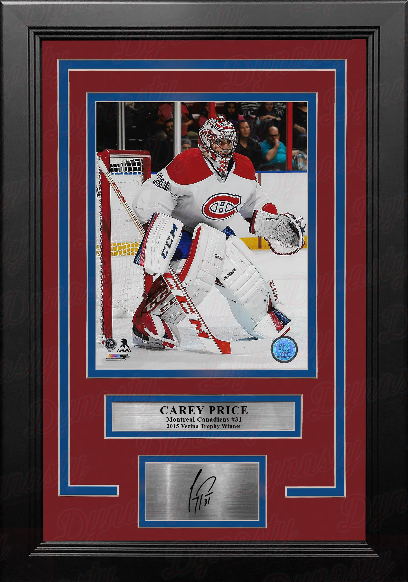 Carey Price in Goal Montreal Canadiens 8" x 10" Framed Hockey Photo with Engraved Autograph