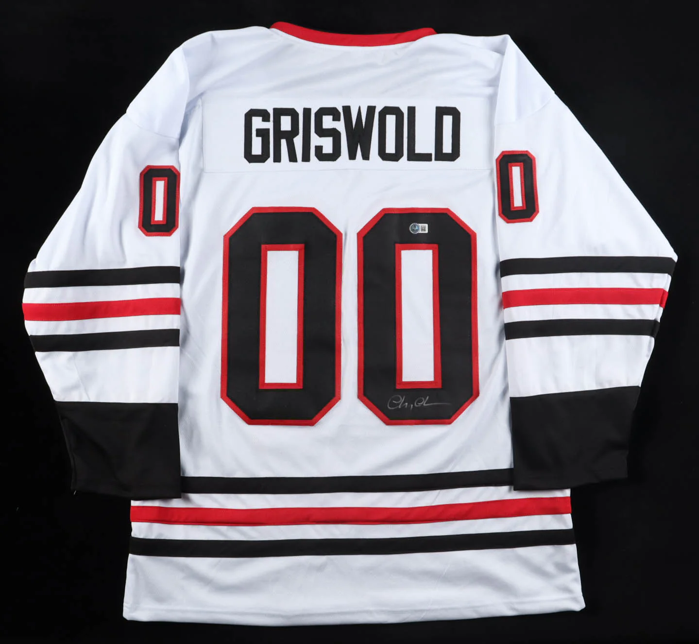 Chevy Chase Autographed "National Lampoon's Christmas Vacation" Clark Griswold Hockey Jersey