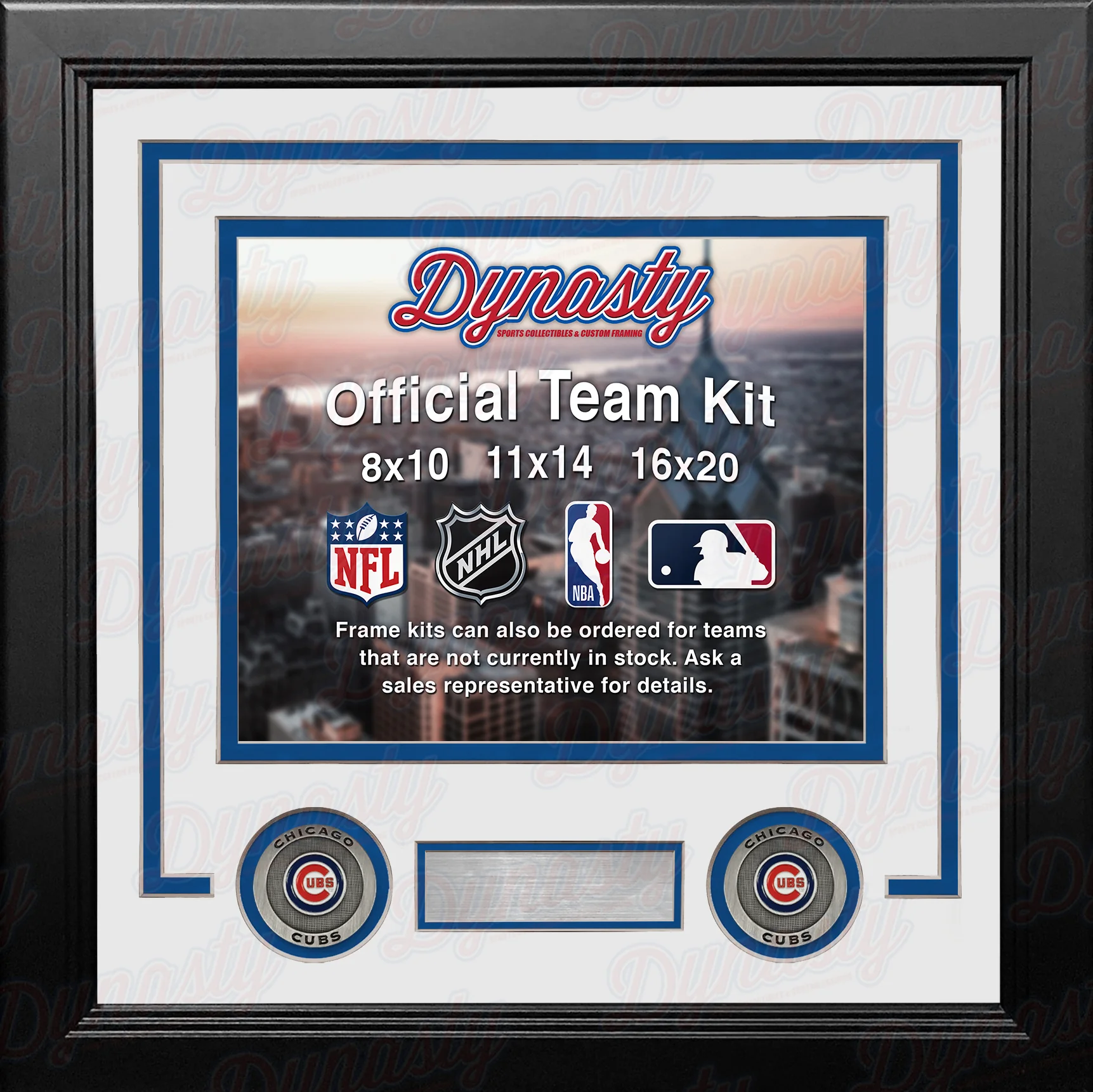 Chicago Cubs Custom MLB Baseball 16x20 Picture Frame Kit (Multiple Colors) - Image 3