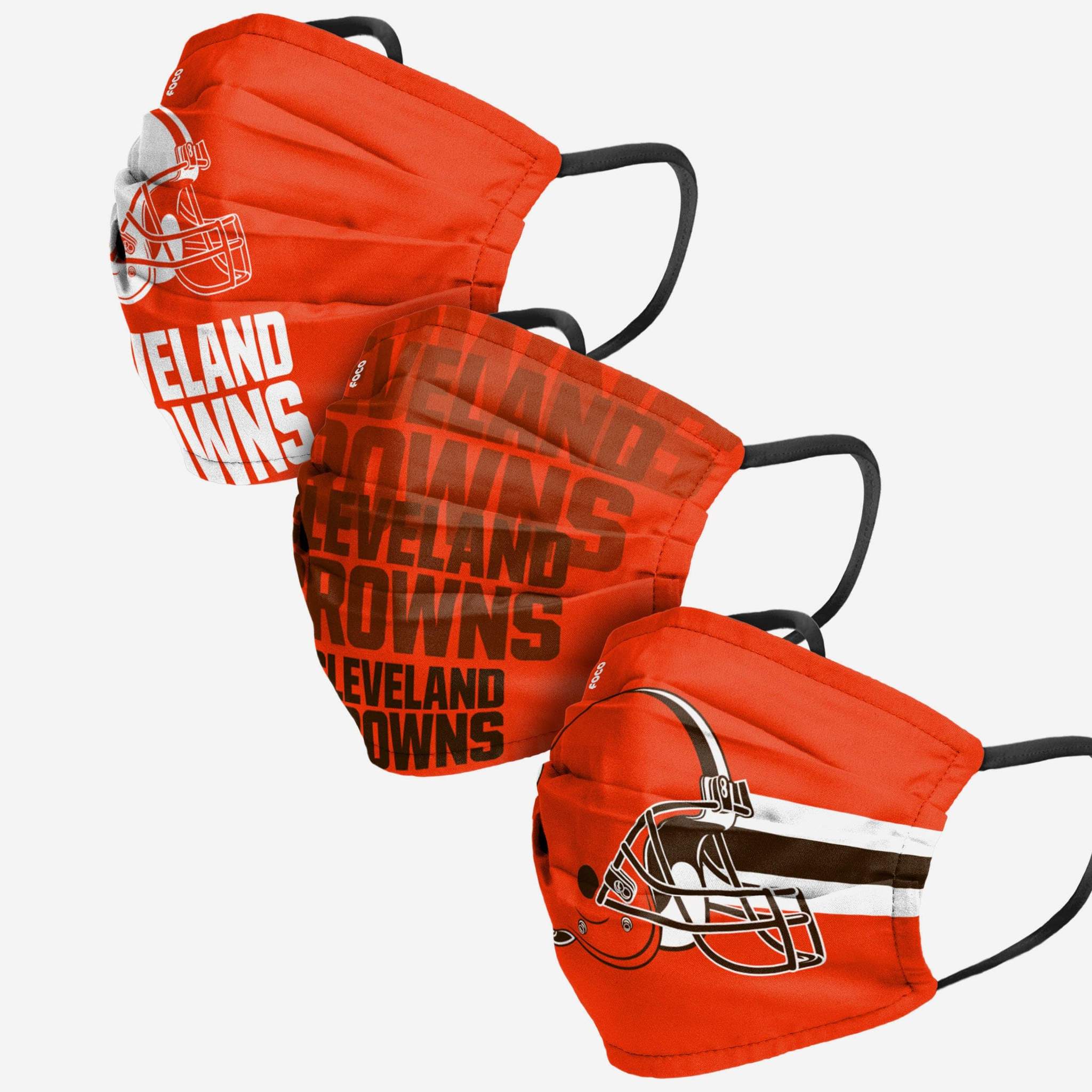 Cleveland Browns 3-Pack Match Day Face Mask Covers