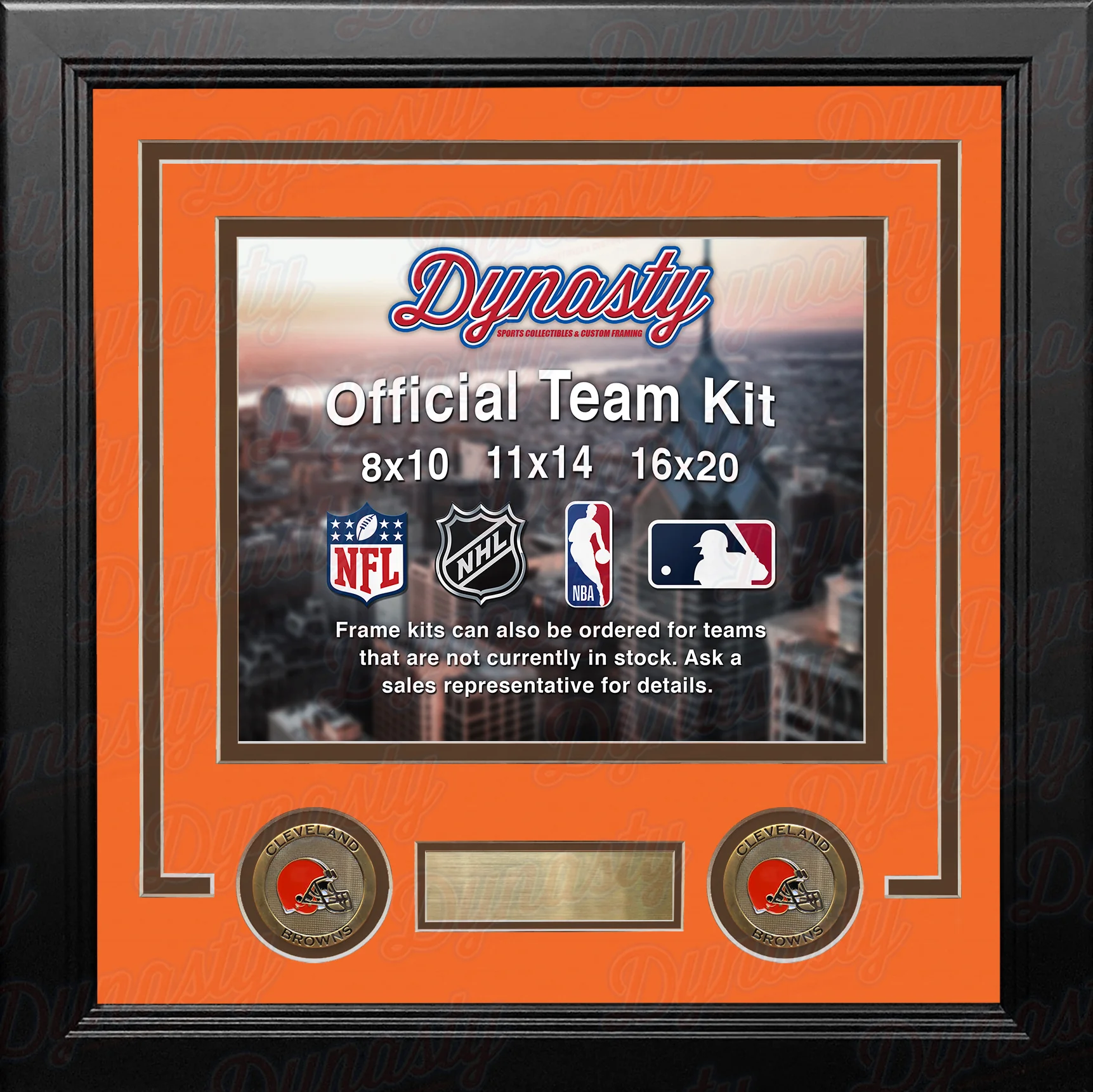 Cleveland Browns Custom NFL Football 11x14 Picture Frame Kit (Multiple Colors) - Image 3