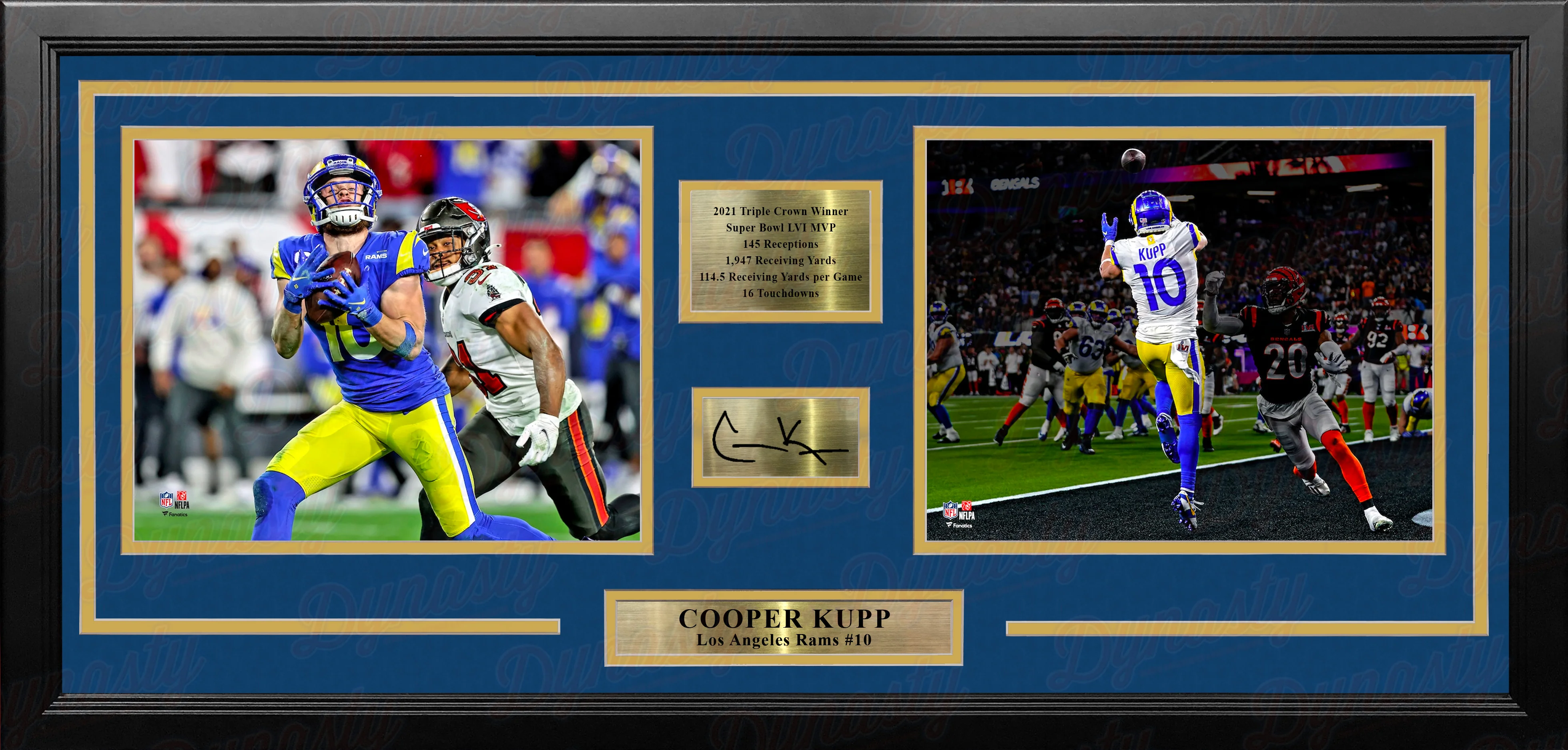 Cooper Kupp LA Rams Framed 2021 Season Football Photo Collage with Stats & Engraved Signature