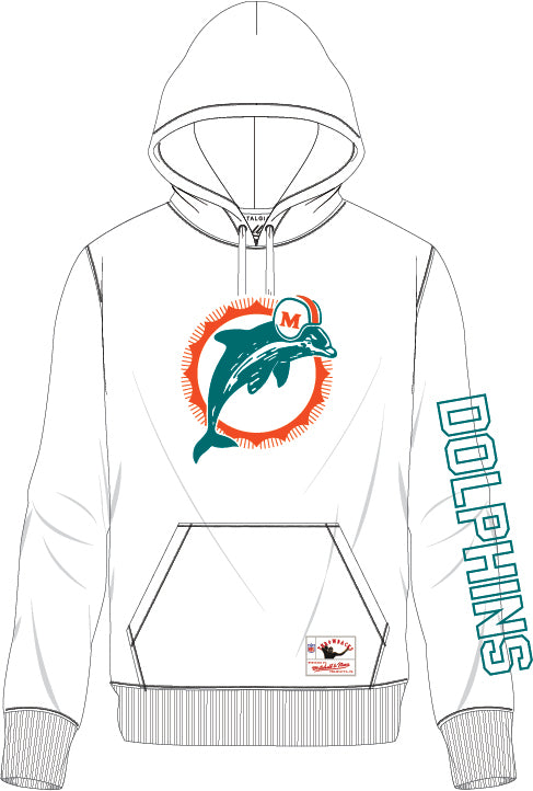 Dan Marino Miami Dolphins Mitchell & Ness Throwback Name/Number Fleece Hoodie - Image 2