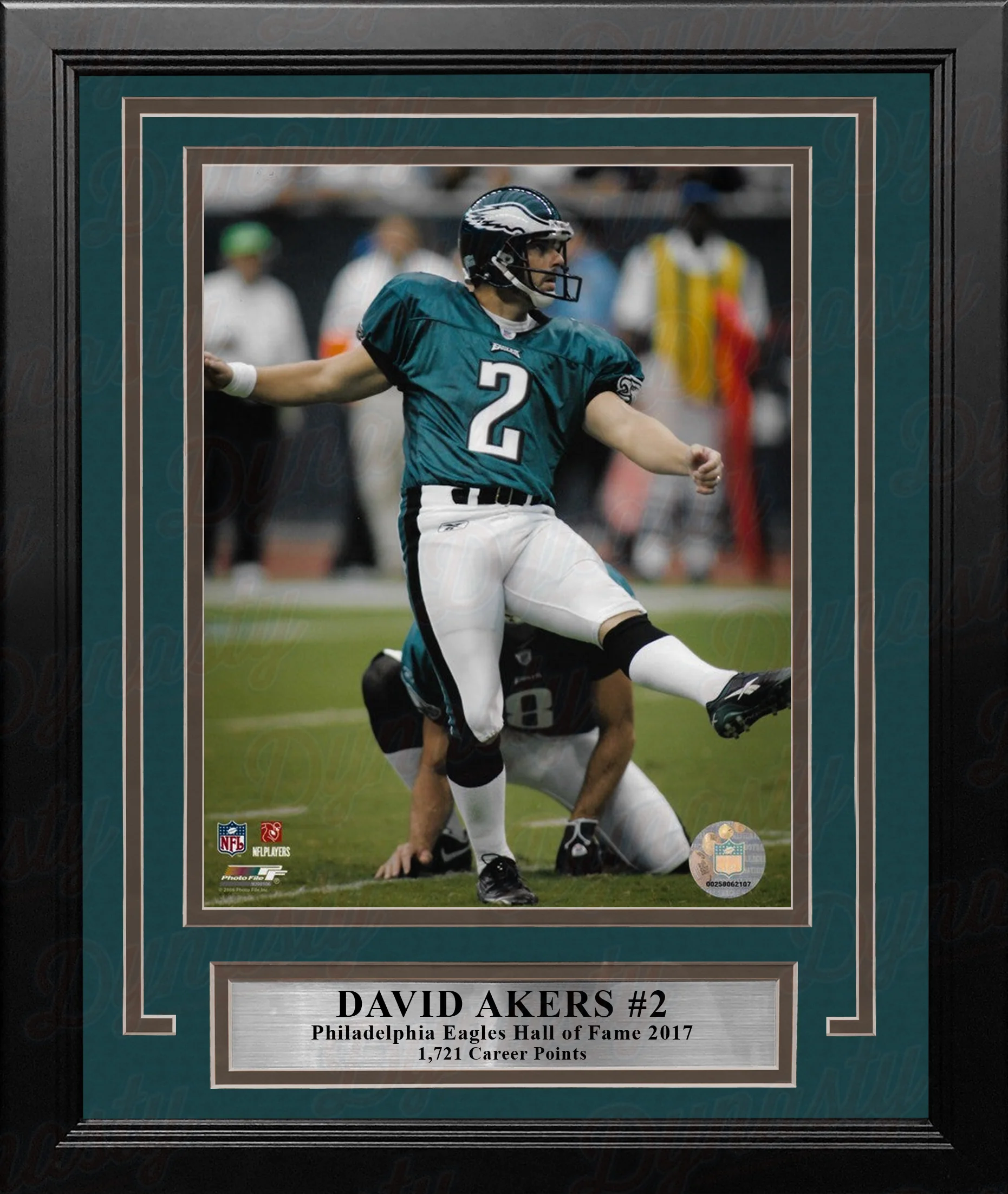 David Akers Kicking Action Philadelphia Eagles 8" x 10" Framed Football Photo - Image 2