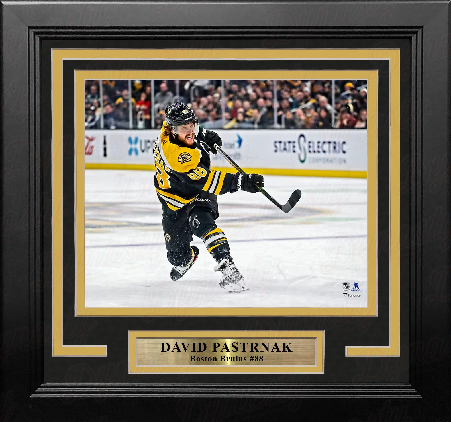 David Pastrnak Shooting Action Boston Bruins 8" x 10" Framed Hockey Photo