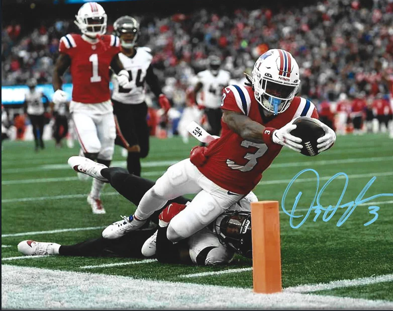 DeMario "Pop" Douglas New England Patriots Signed Touchdown 8" x 10" Photo