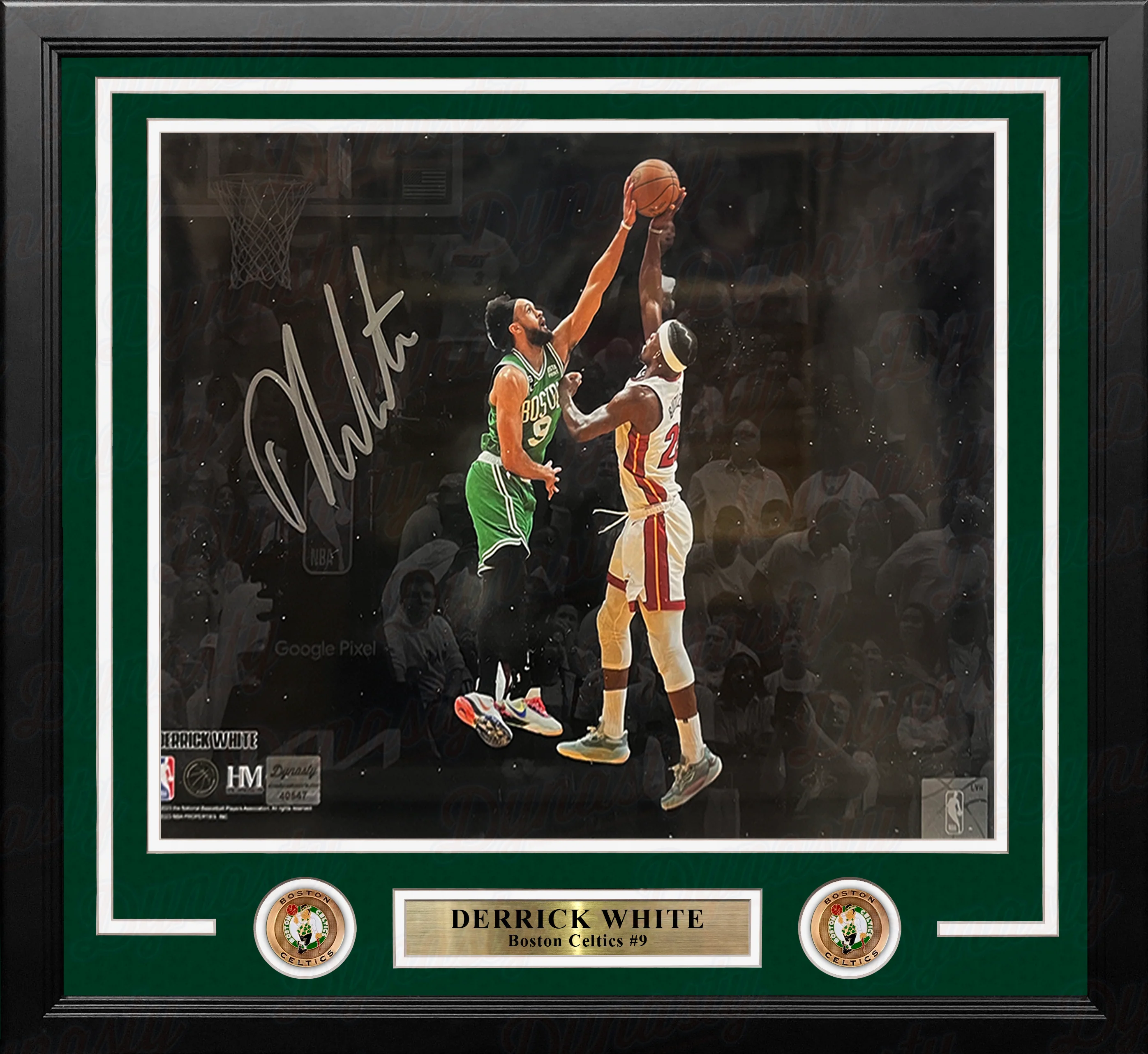 Derrick White v. Butler Boston Celtics Autographed 11" x 14" Framed Basketball Photo - Image 2