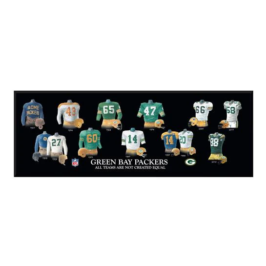 Green Bay Packers Legacy Uniform Wood Plaque
