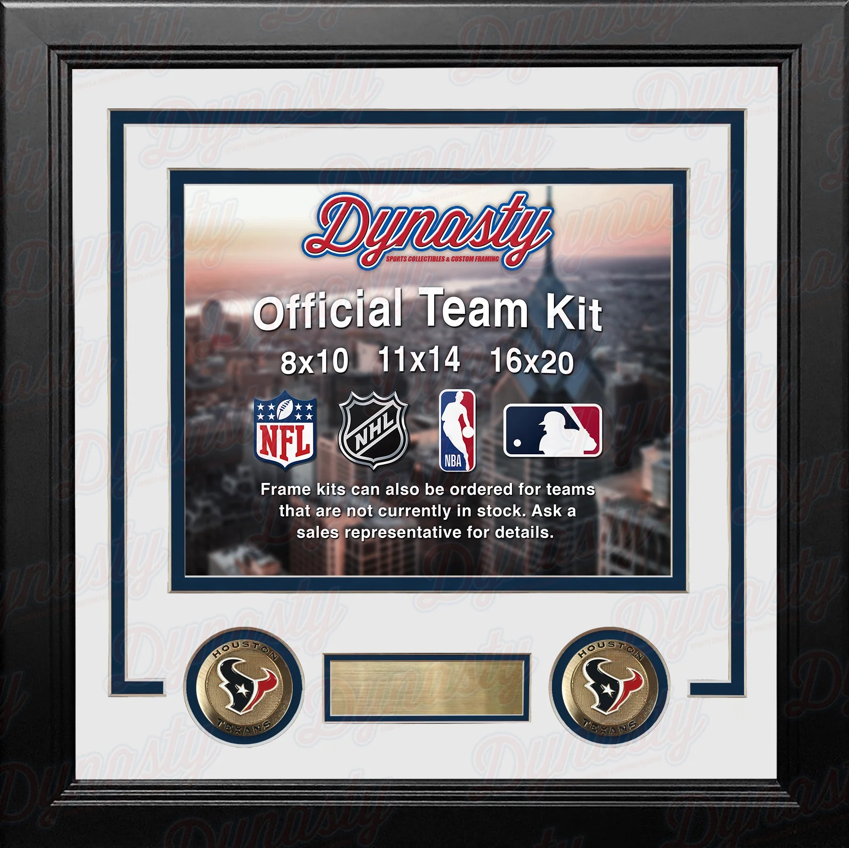Houston Texans Custom NFL Football 11x14 Picture Frame Kit (Multiple Colors) - Image 3