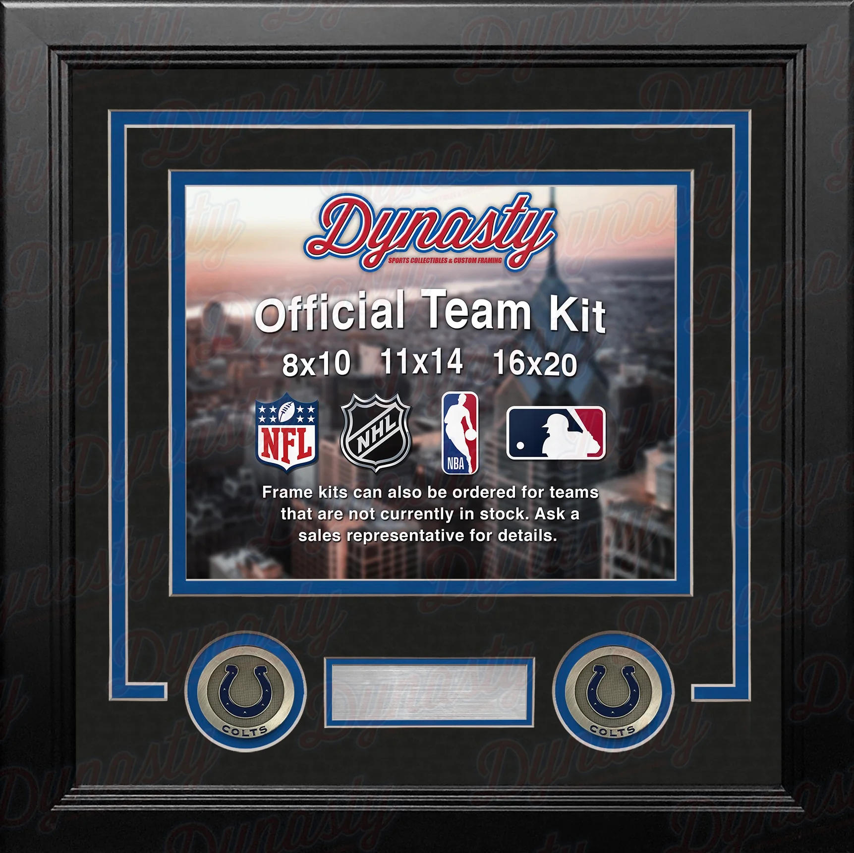 Indianapolis Colts Custom NFL Football 8x10 Picture Frame Kit (Multiple Colors) - Image 3