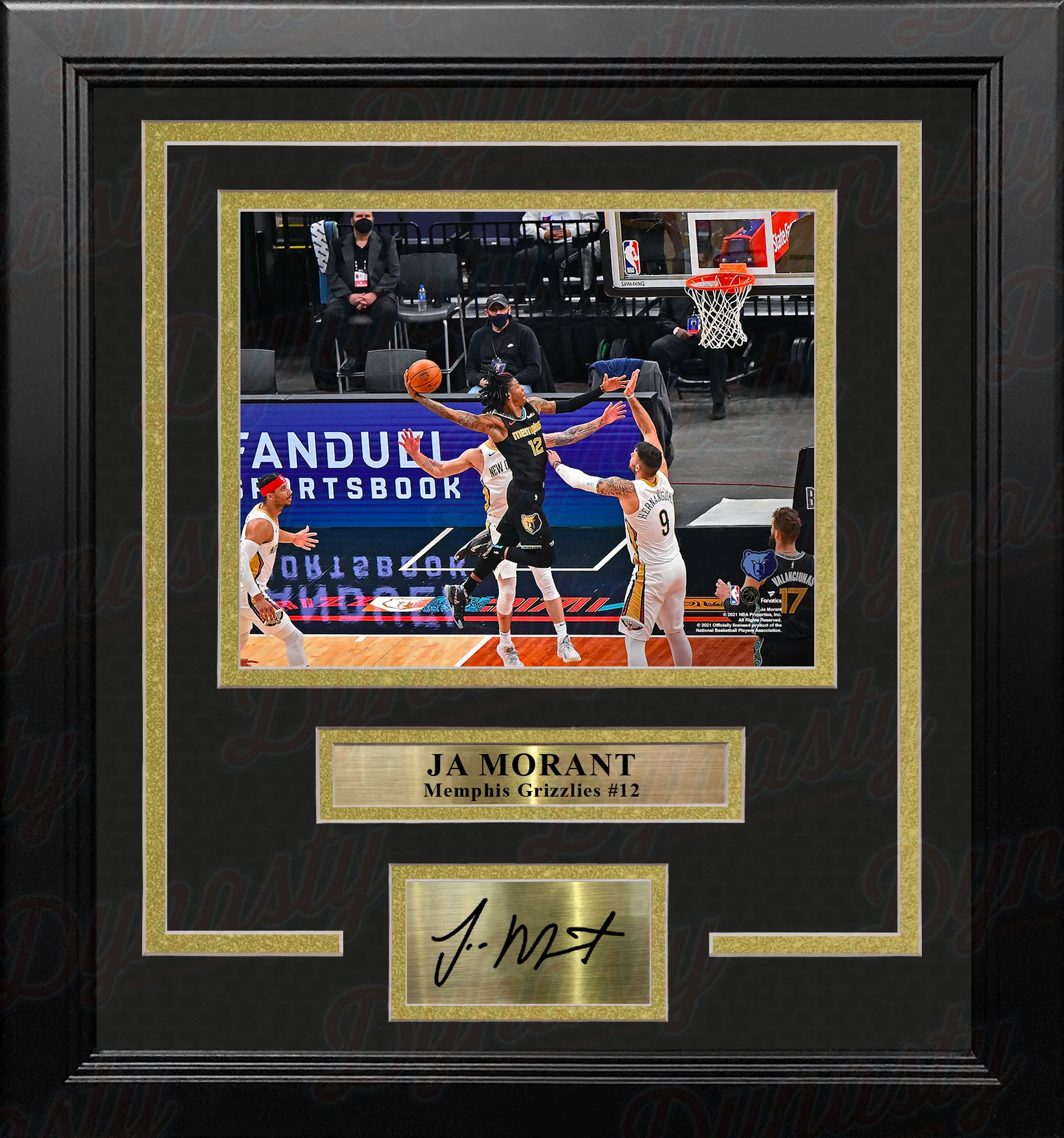 Ja Morant Slam Dunk Memphis Grizzlies 8" x 10" Framed Basketball Photo with Engraved Autograph