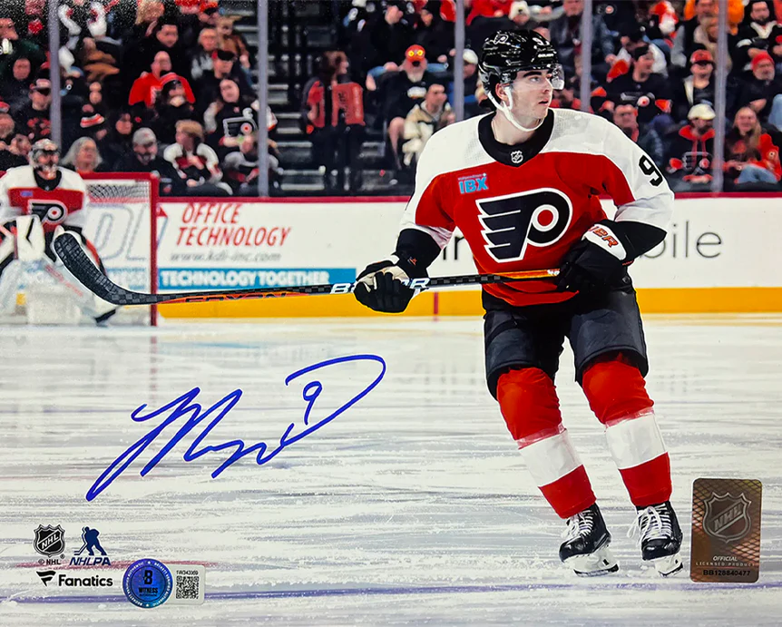 Jamie Drysdale in Action Philadelphia Flyers Autographed 11" x 14" Hockey Photo - Image 2
