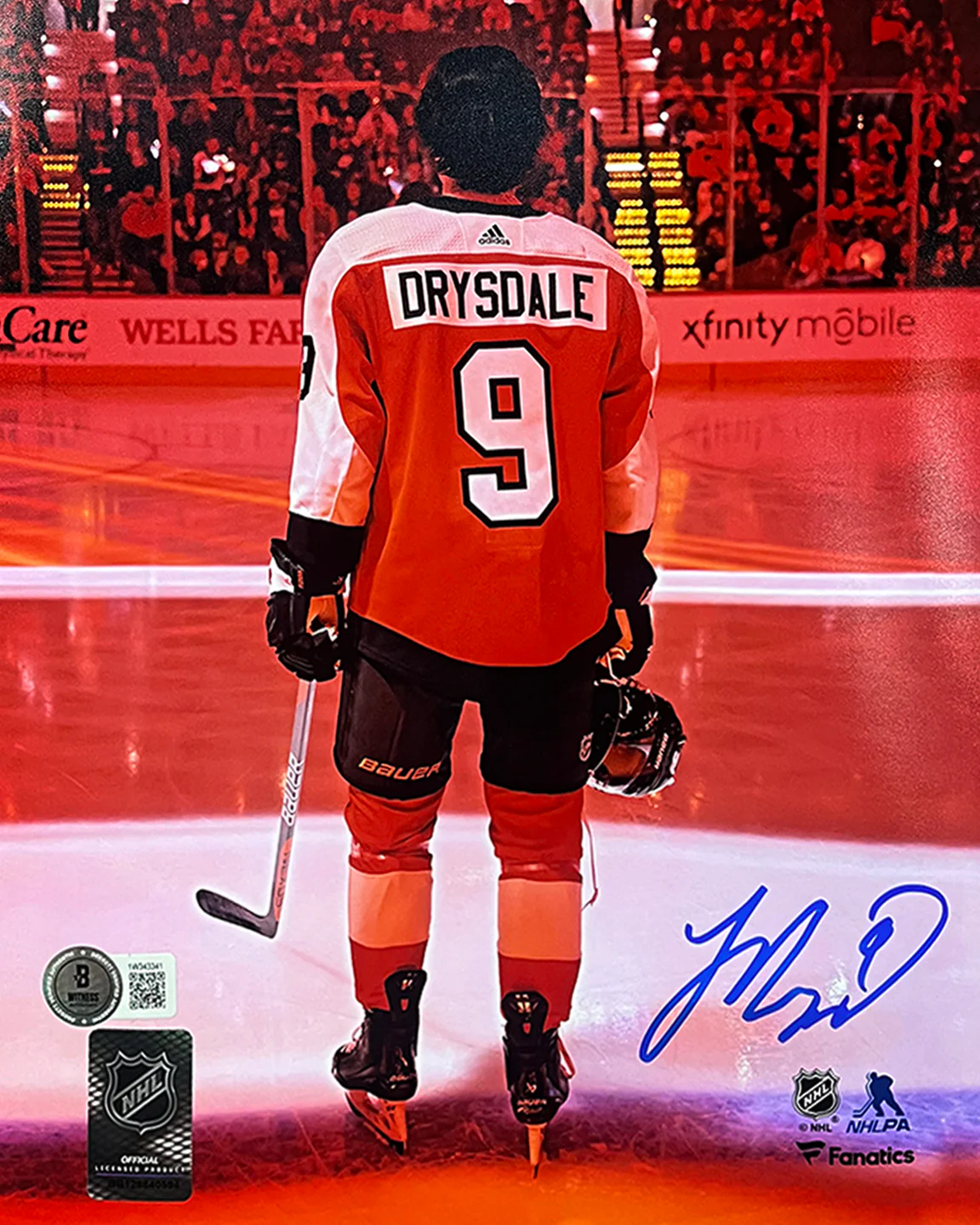 Jamie Drysdale Orange Spotlight Philadelphia Flyers Autographed 11" x 14" Hockey Photo - Image 2