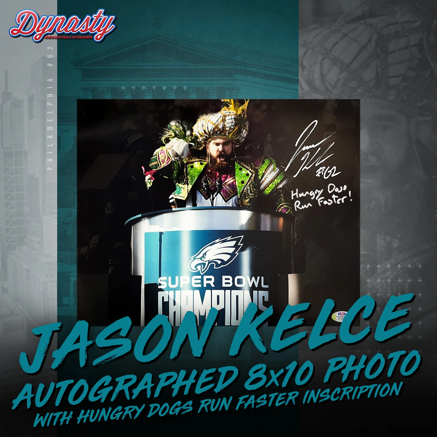 Jason Kelce Autographed Parade Speech Spotlight Photo | Retirement Pre-Sale Opportunity - Image 2