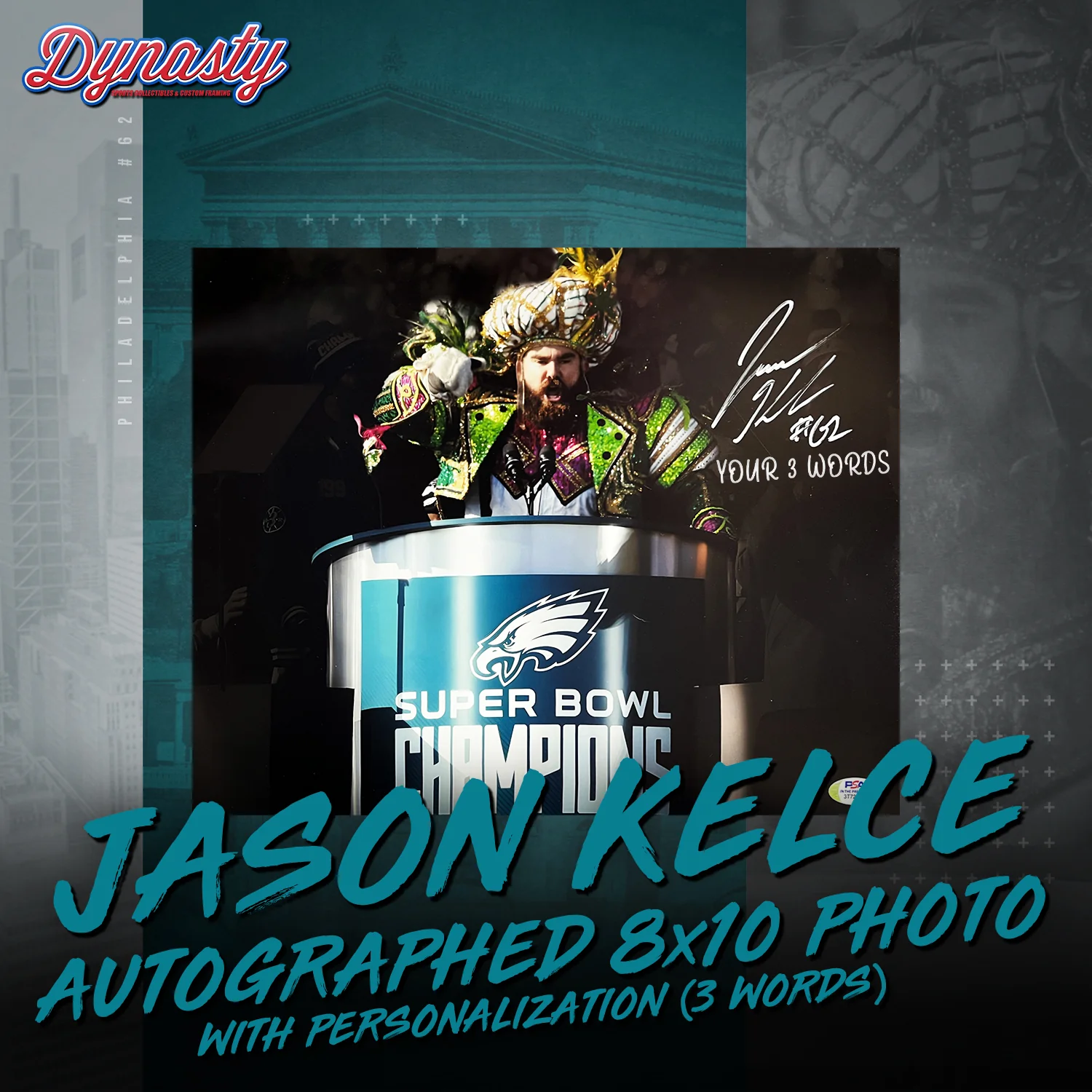 Jason Kelce Autographed Parade Speech Spotlight Photo | Retirement Pre-Sale Opportunity - Image 5