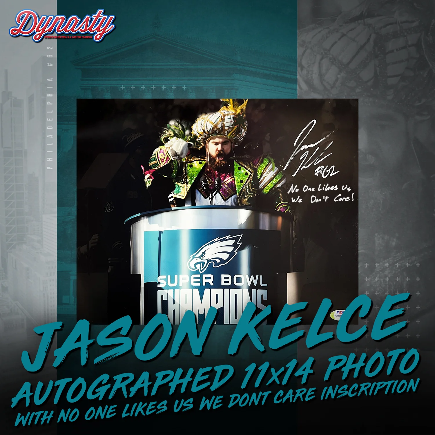 Jason Kelce Autographed Parade Speech Spotlight Photo | Retirement Pre-Sale Opportunity - Image 8