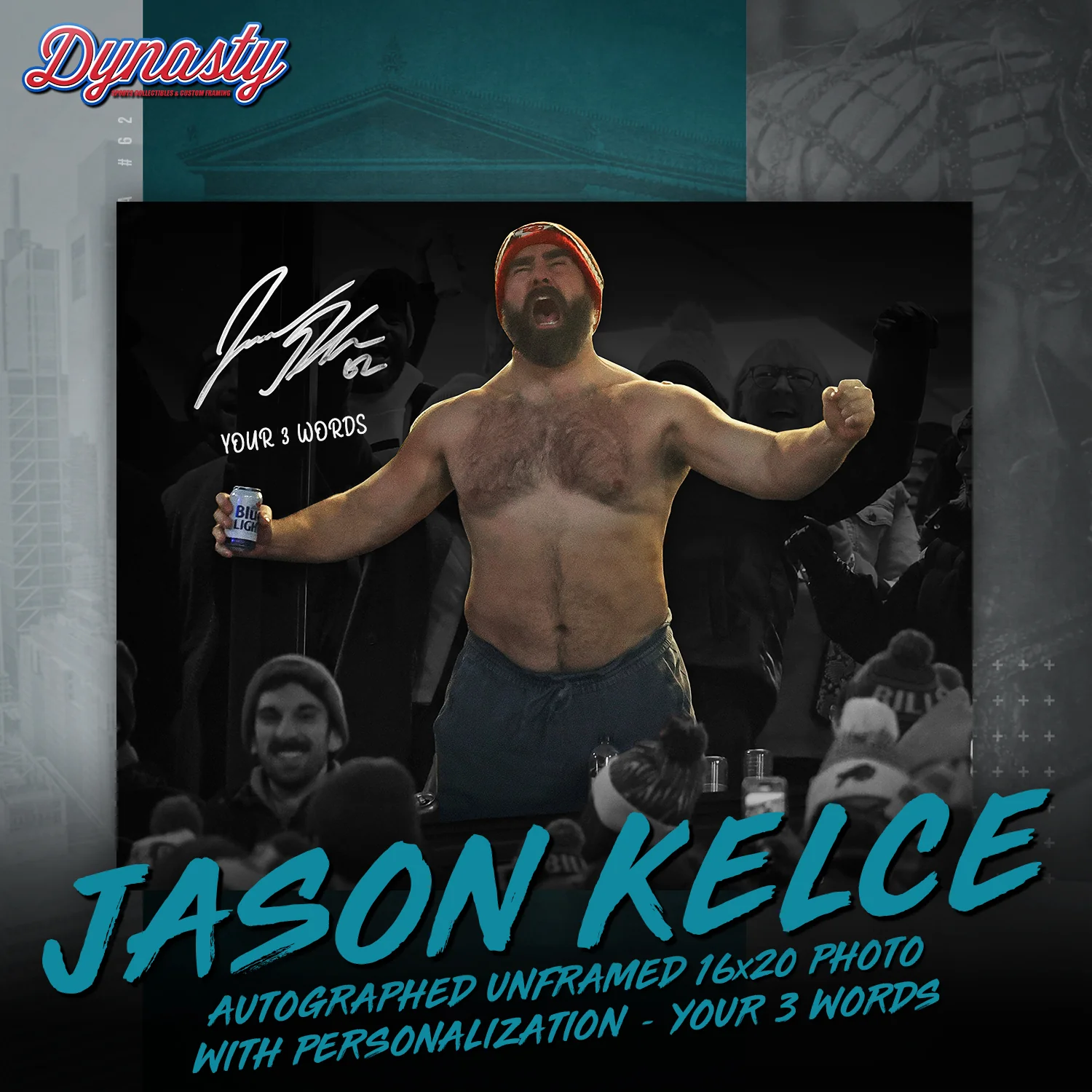 Jason Kelce Celebrates Buffalo Bills Mafia Photo | Retirement Pre-Sale Opportunity - Image 9