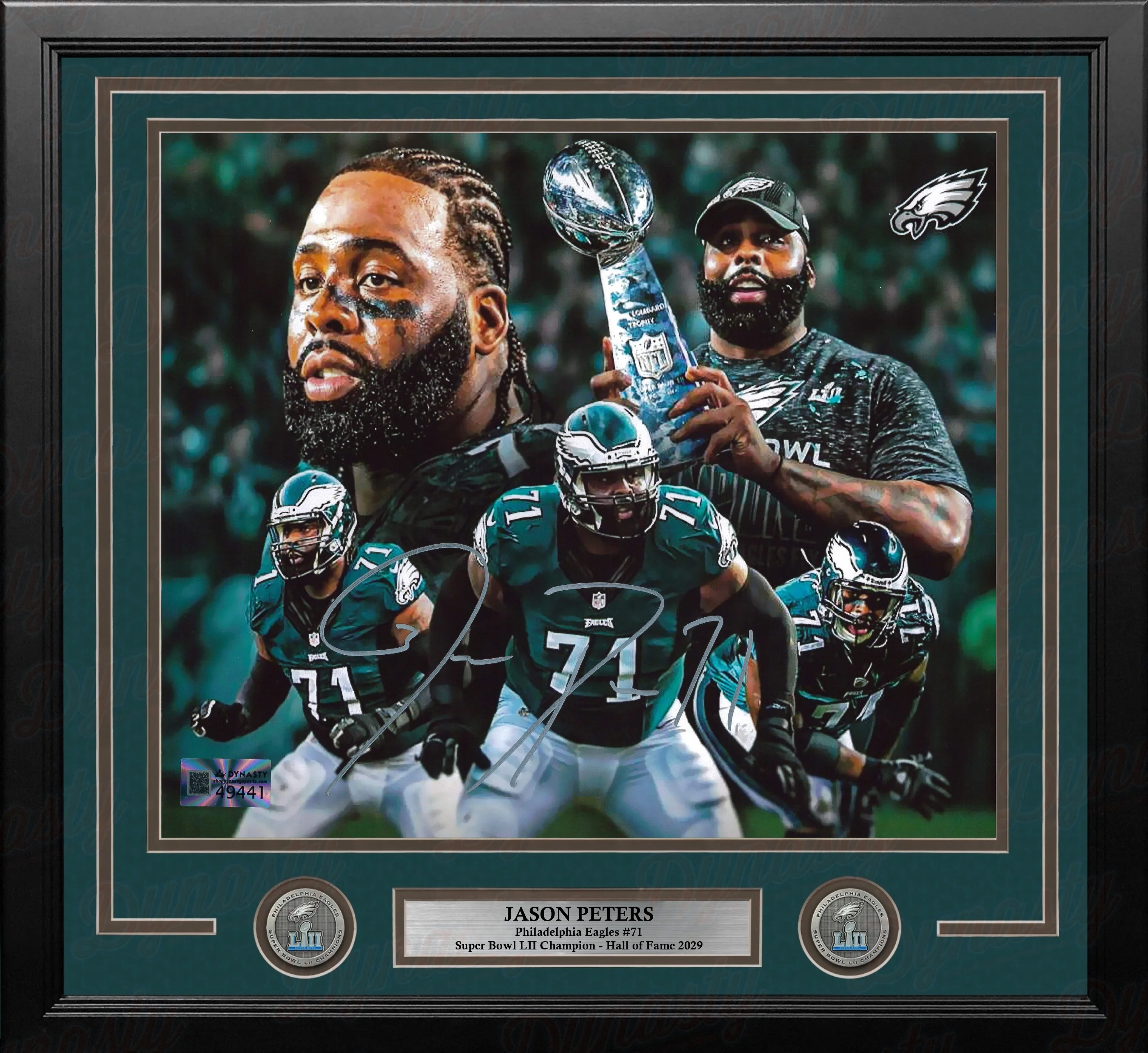 Jason Peters Philadelphia Eagles Autographed 11" x 14" Framed Collage Football Photo