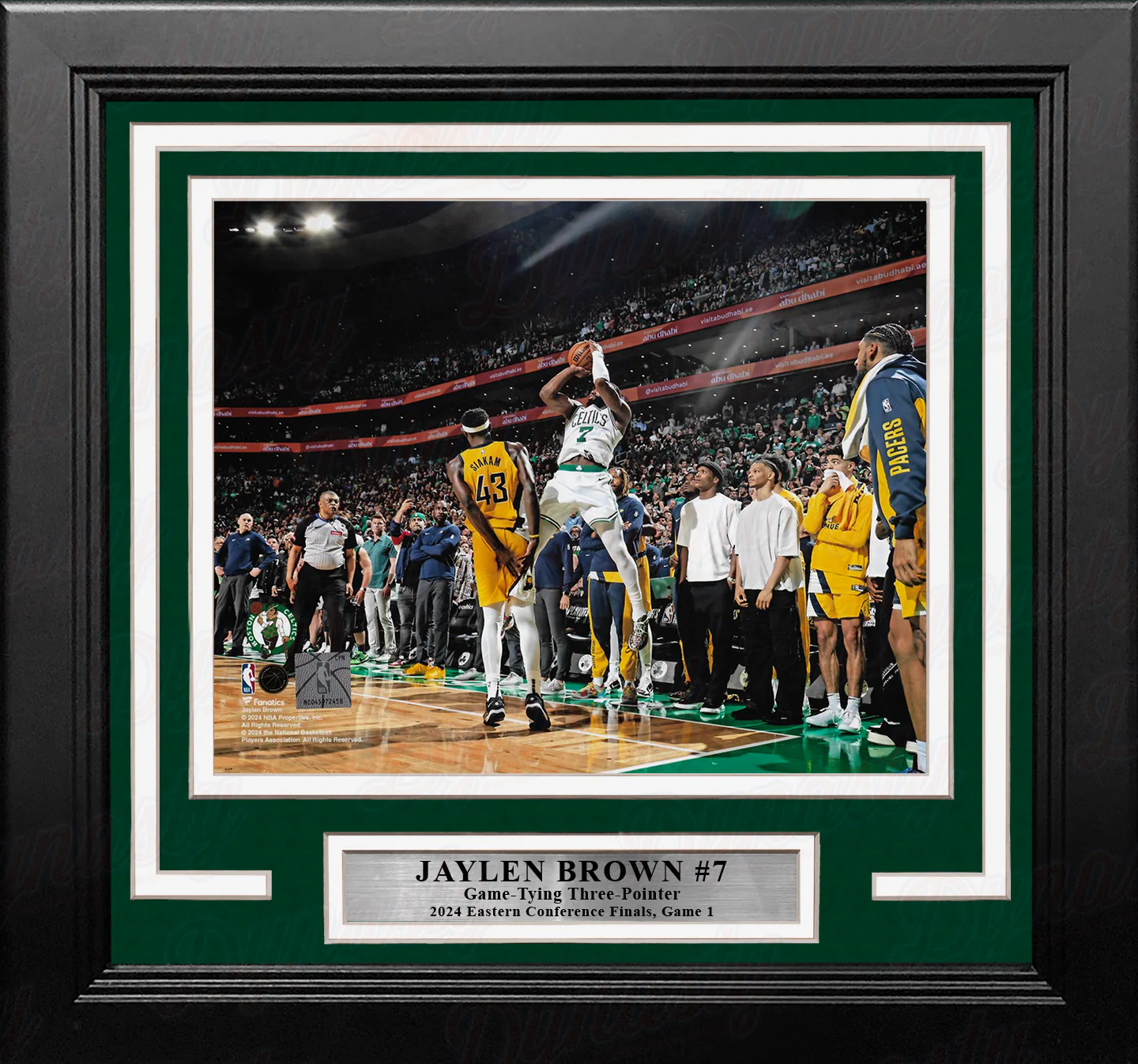 Jaylen Brown Game-Tying 3-Pointer Boston Celtics 8" x 10" Framed 2024 Conference Finals Photo - Image 2