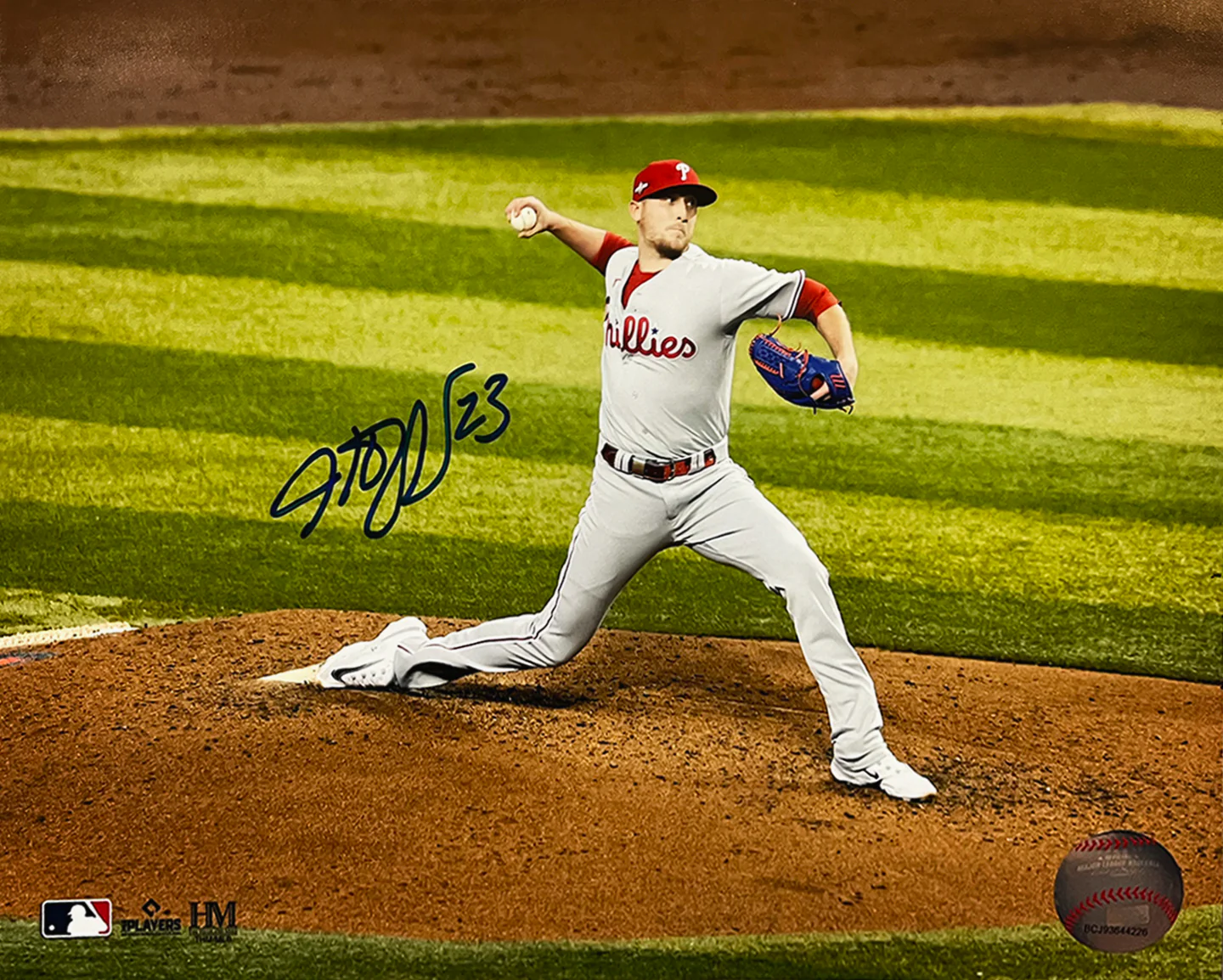 Jeff Hoffman Championship Action Philadelphia Phillies Autographed 8" x 10" Baseball Photo - Image 2