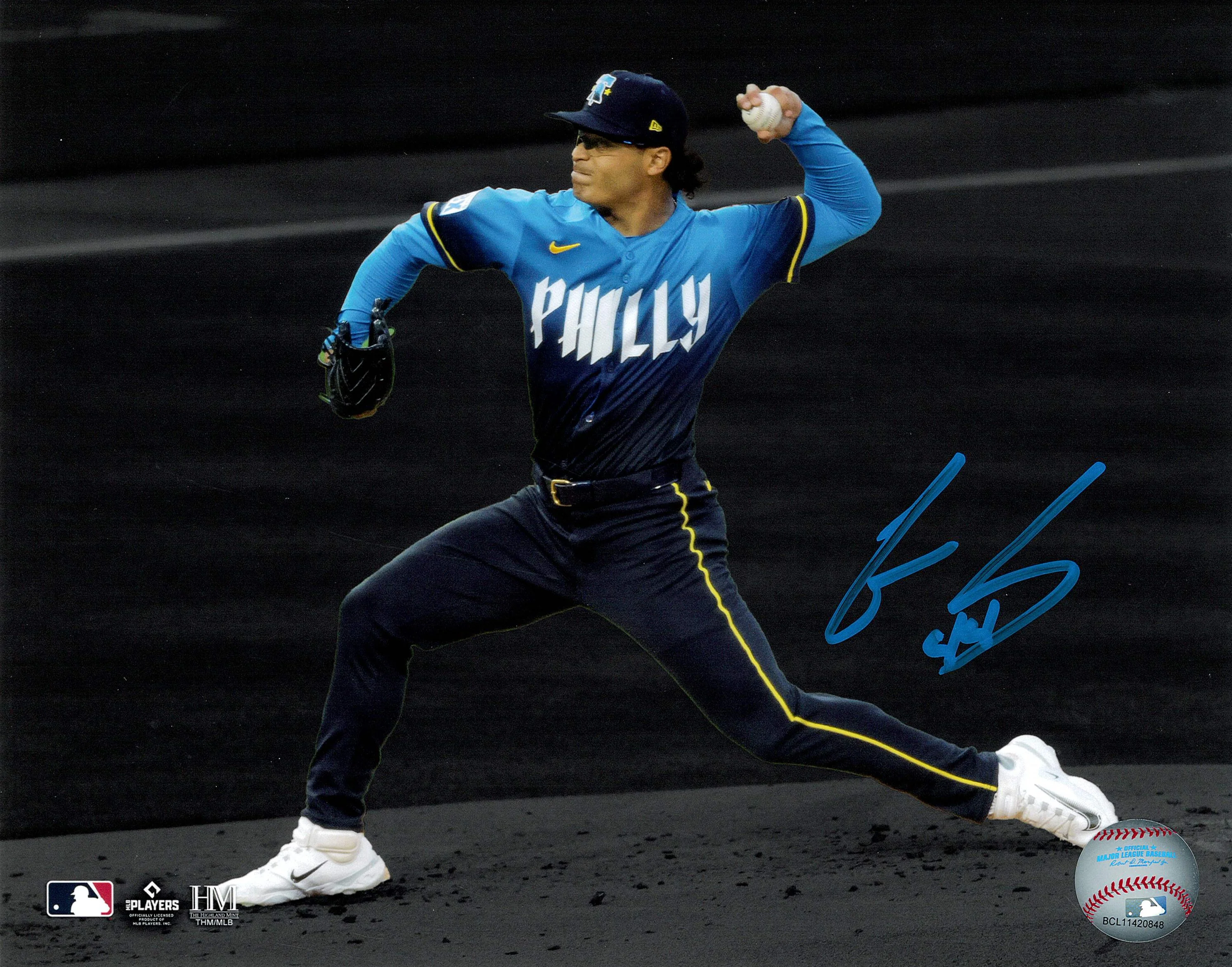 Jesus Luzardo City Connect Blackout Philadelphia Phillies Autographed 11" x 14" Baseball Photo