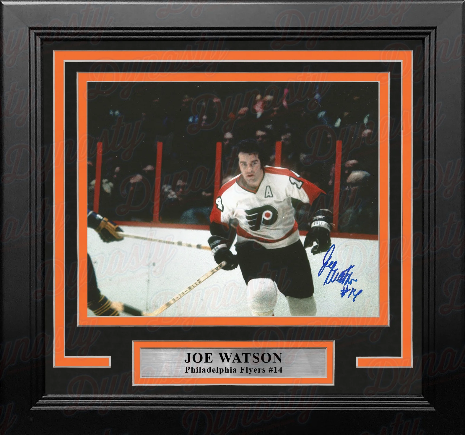 Joe Watson in Action Autographed Philadelphia Flyers 8" x 10" Framed Hockey Photo