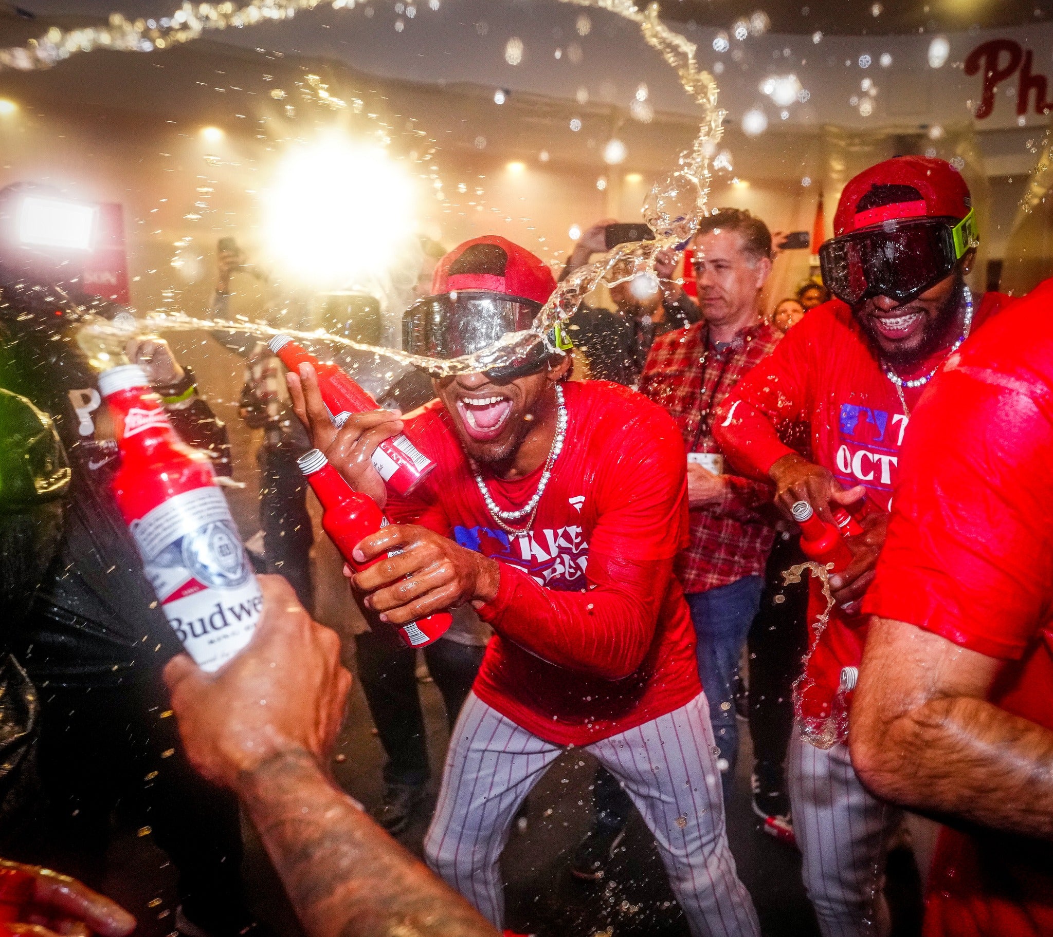 Johan Rojas Celebration Worn Hat From Phillies Postseason Clinching Game - Image 3