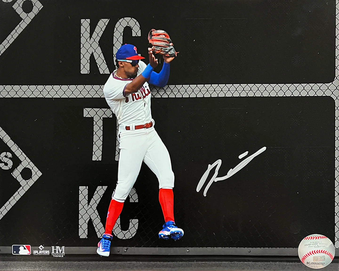 Johan Rojas Double Play Catch Philadelphia Phillies Autographed 8" x 10" Spotlight Baseball Photo - Image 2