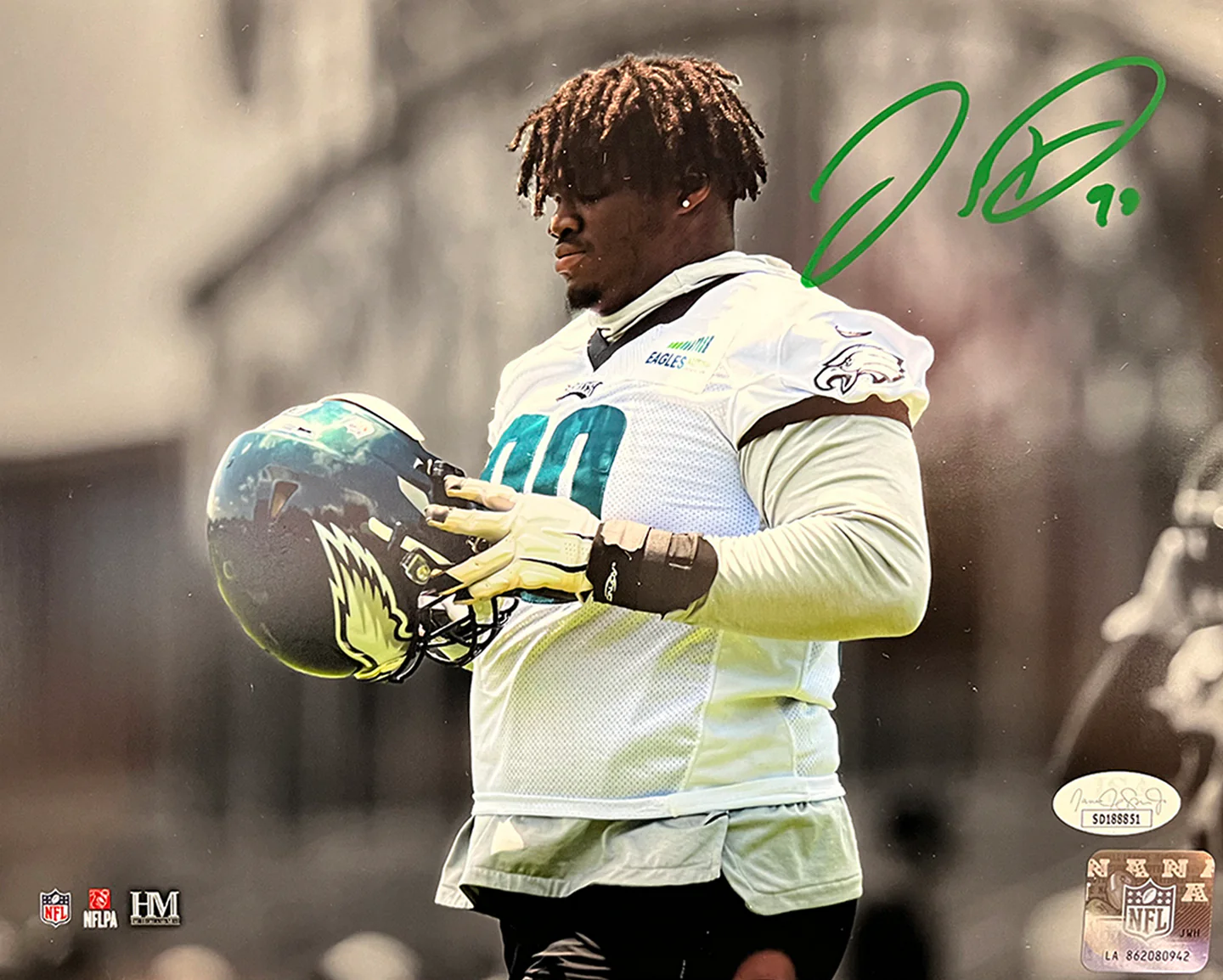Jordan Davis Philadelphia Eagles Autographed Spotlight 16" x 20" Football Photo