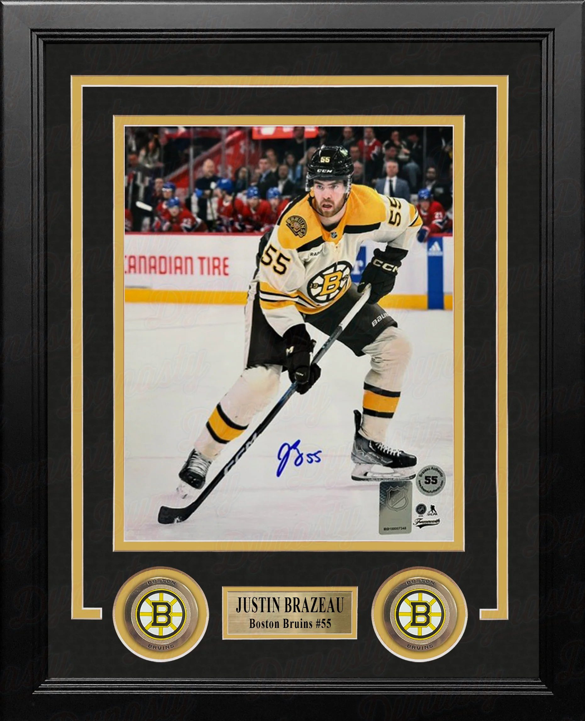Justin Brazeau in Action Boston Bruins Autographed 8" x 10" Framed Hockey Photo - Image 2