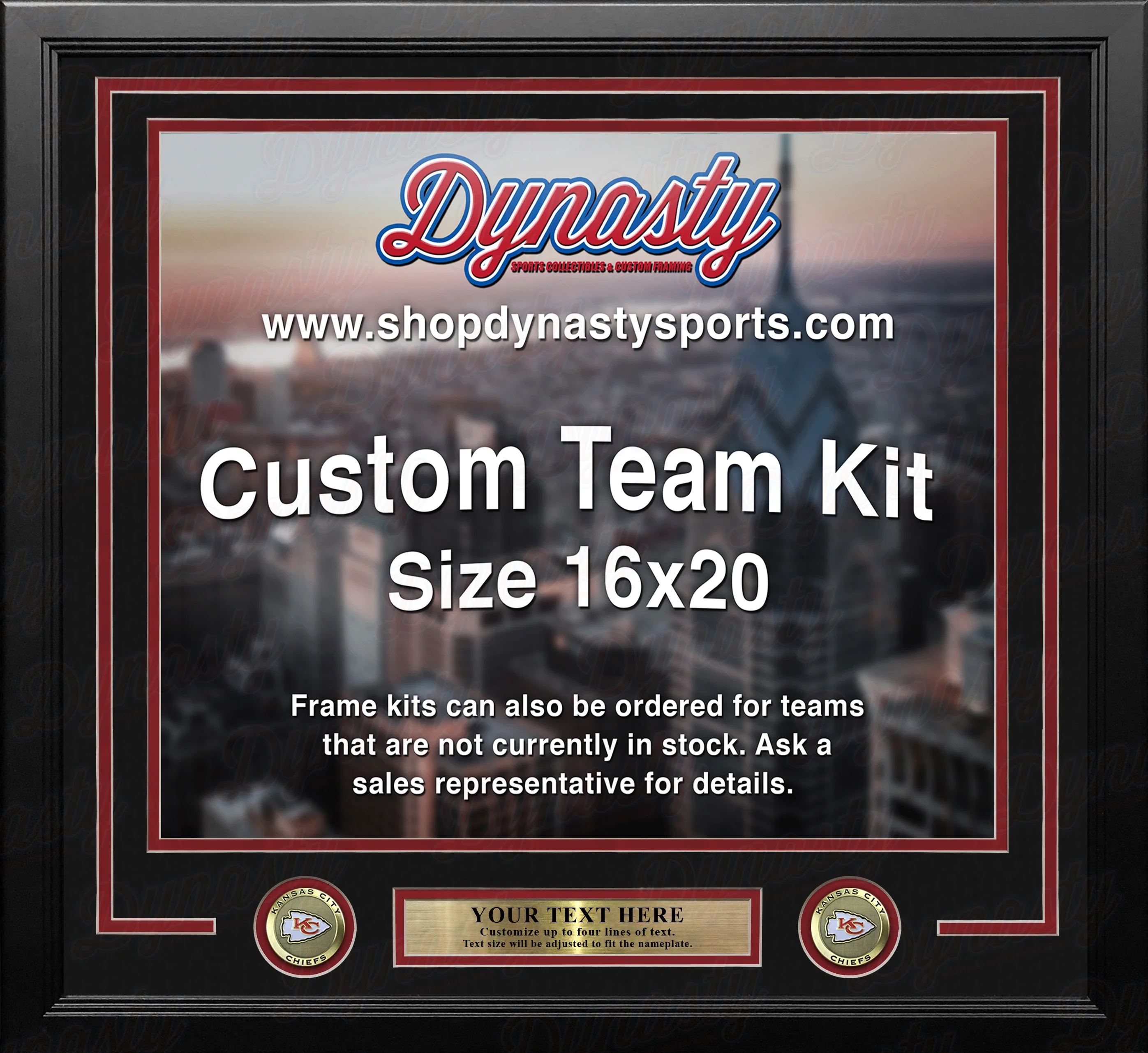 Kansas City Chiefs Custom NFL Football 16x20 Picture Frame Kit (Multiple Colors) - Image 3