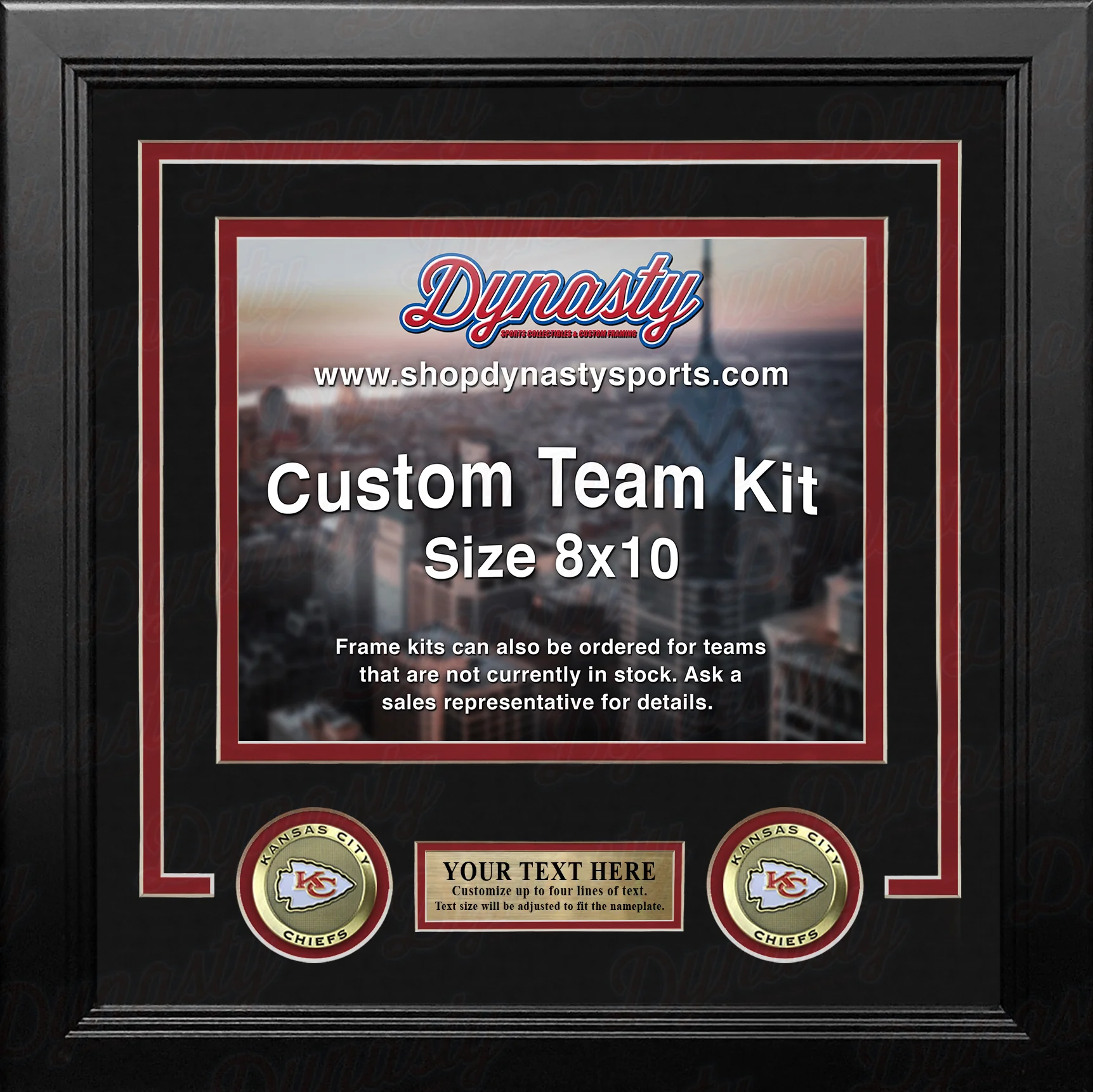 Kansas City Chiefs Custom NFL Football 8x10 Picture Frame Kit (Multiple Colors) - Image 3