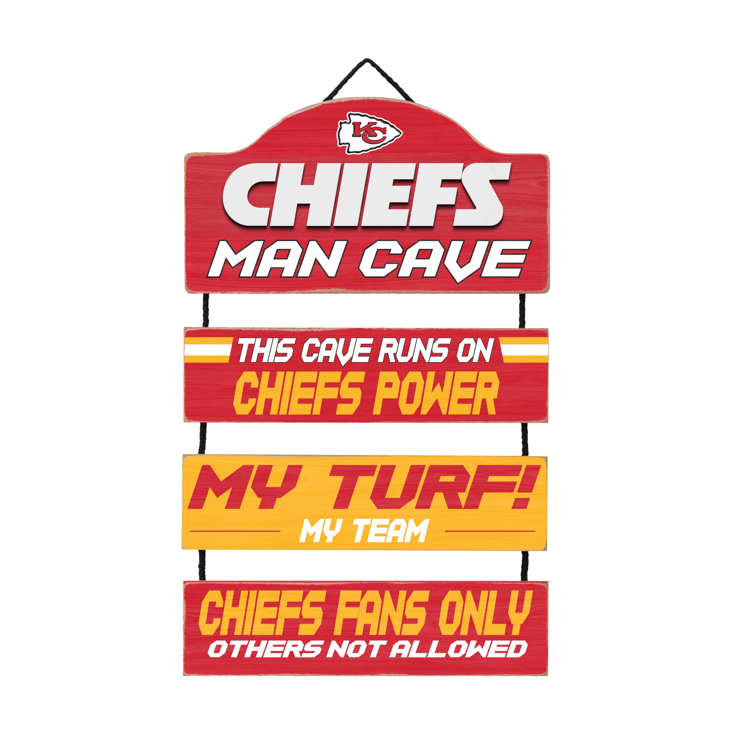 Kansas City Chiefs Wooden Man Cave Dangle Sign
