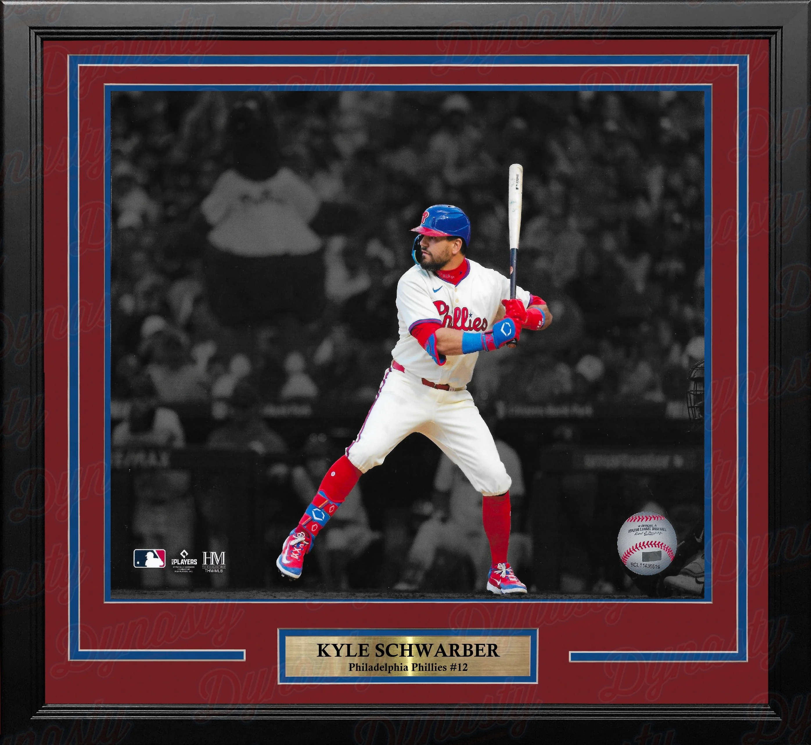 Kyle Schwarber Blackout Swing Philadelphia Phillies 11" x 14" Framed Baseball Photo