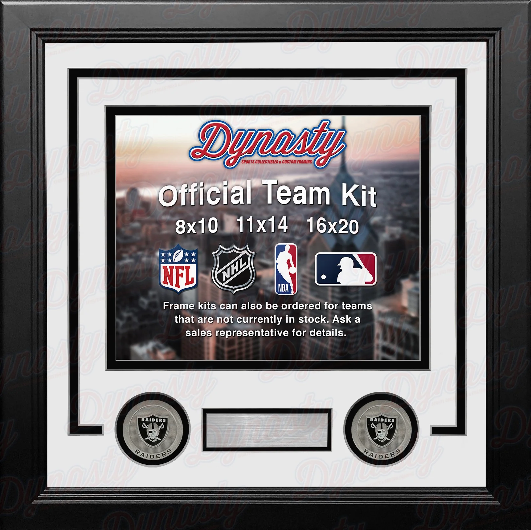 Las Vegas Raiders Custom NFL Football 8x10 Picture Frame Kit (Multiple Colors) - Image 3