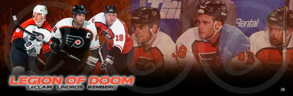 Legion of Doom (John LeClair, Eric Lindros, Mikael Renberg) Philadelphia Flyers Hockey Panorama
